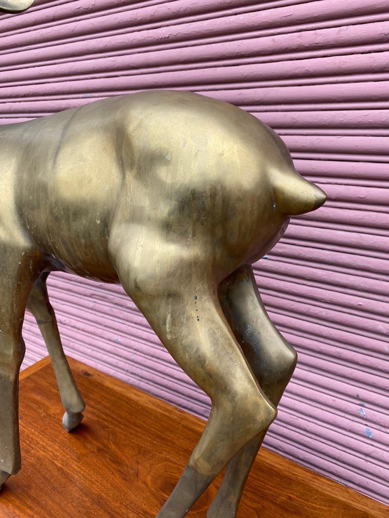 Large Brass Deer For Sale at 1stDibs
