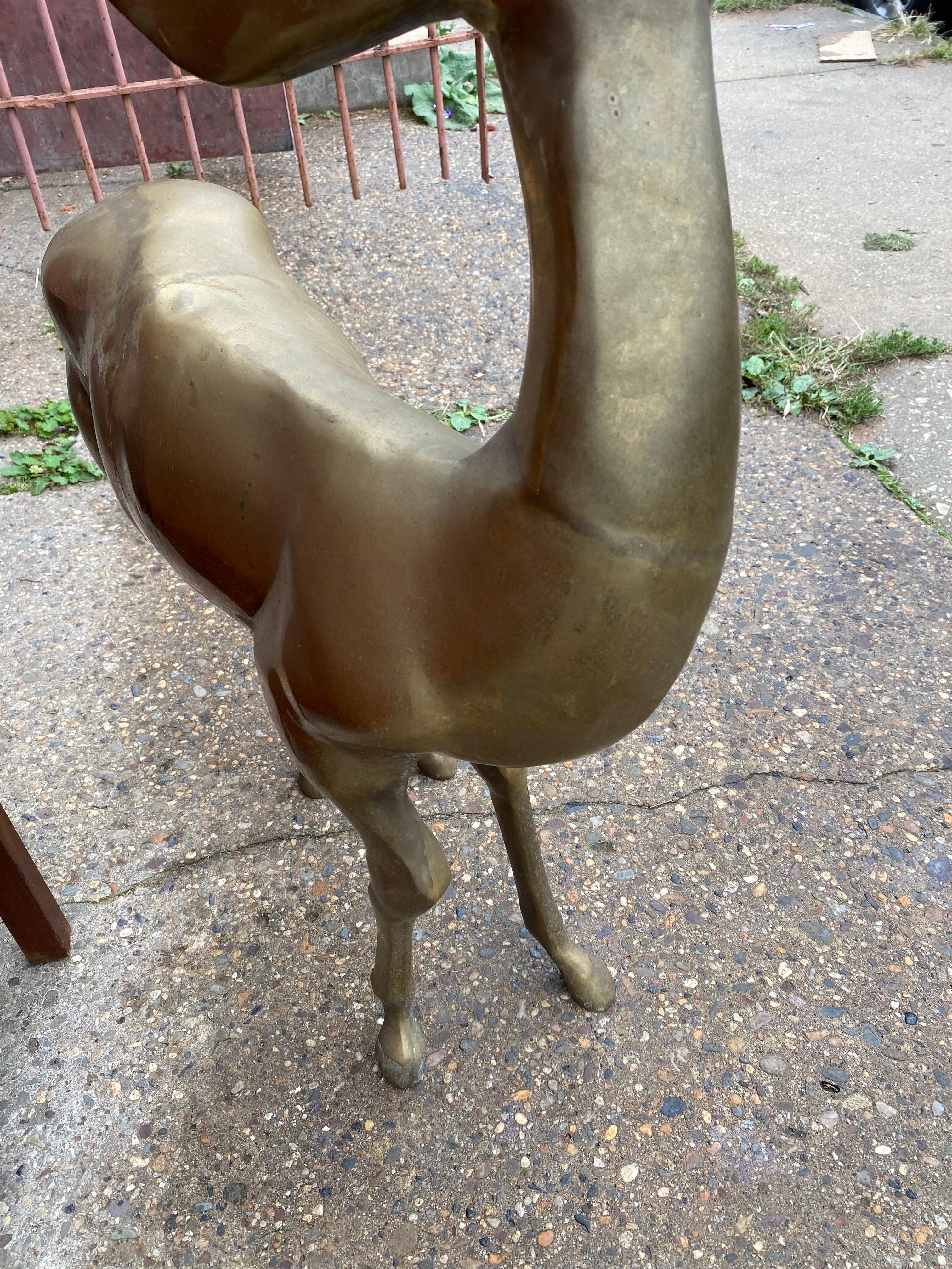 Large Brass Deer In Good Condition In Philadelphia, PA
