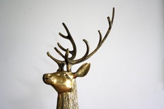Large Brass Deer Sculpture, 1970s