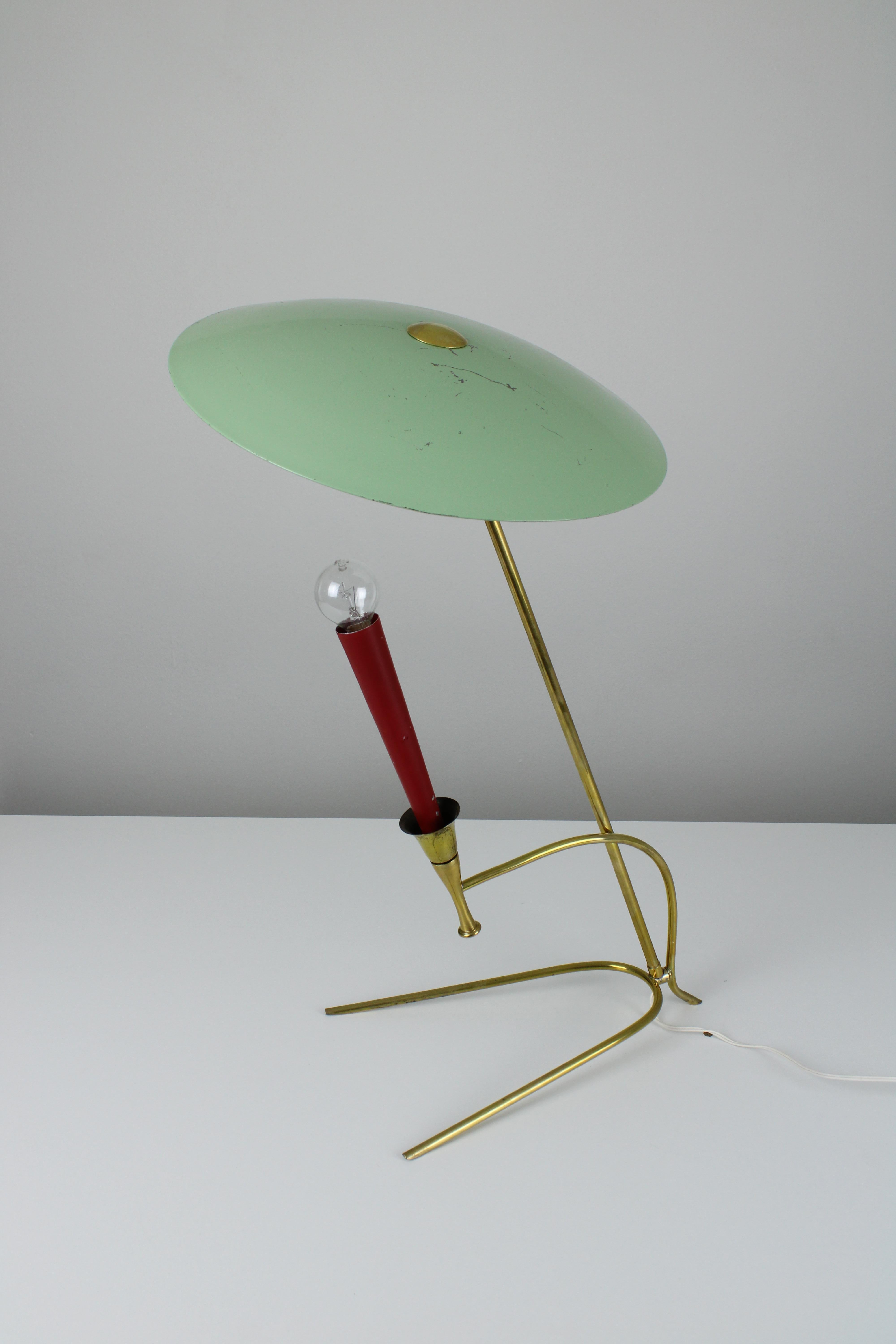 Mid-Century Modern Large brass desk lamp from France, 1950s