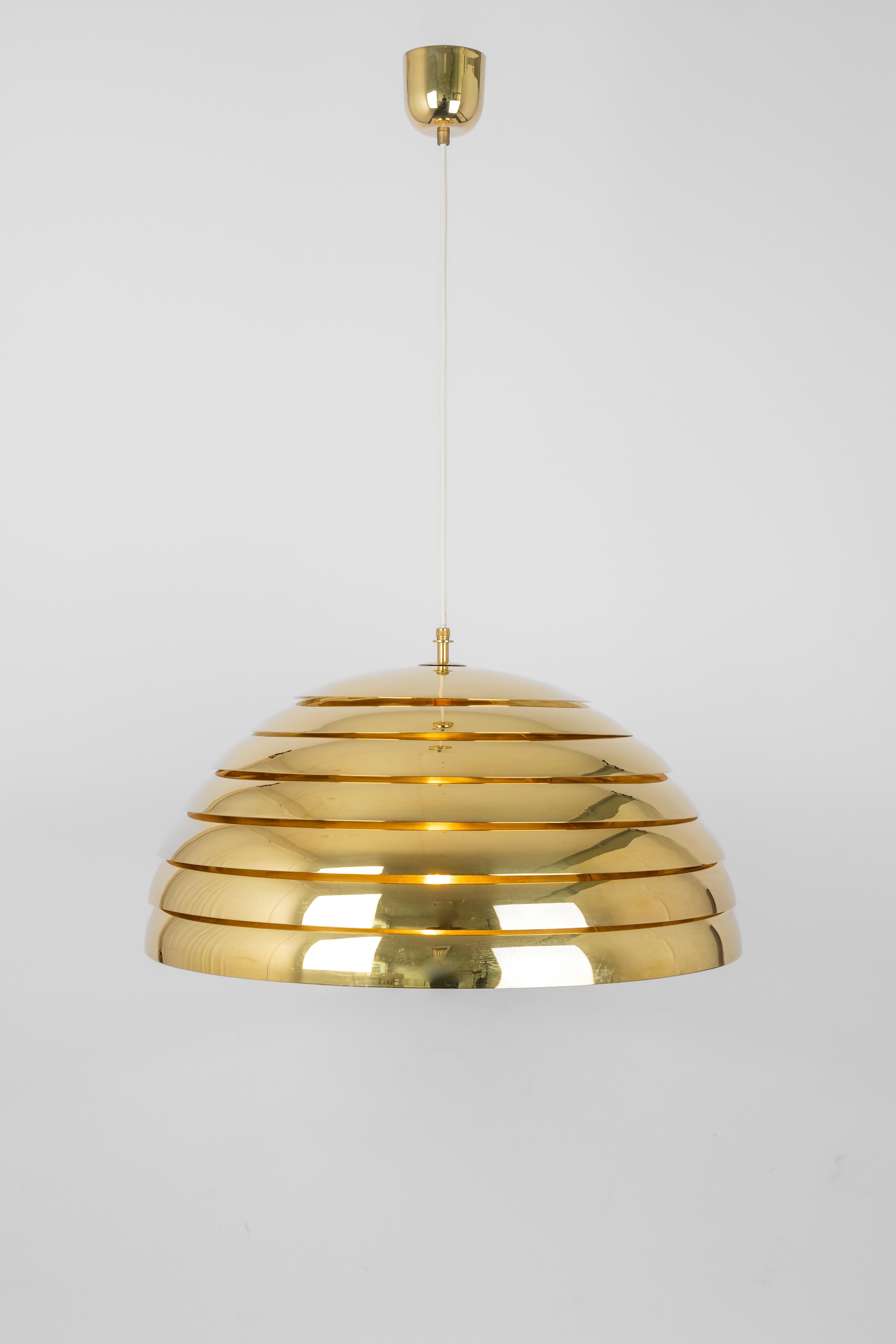 Large Brass Dome Pendant Light by Florian Schulz, Germany In Good Condition For Sale In Aachen, NRW