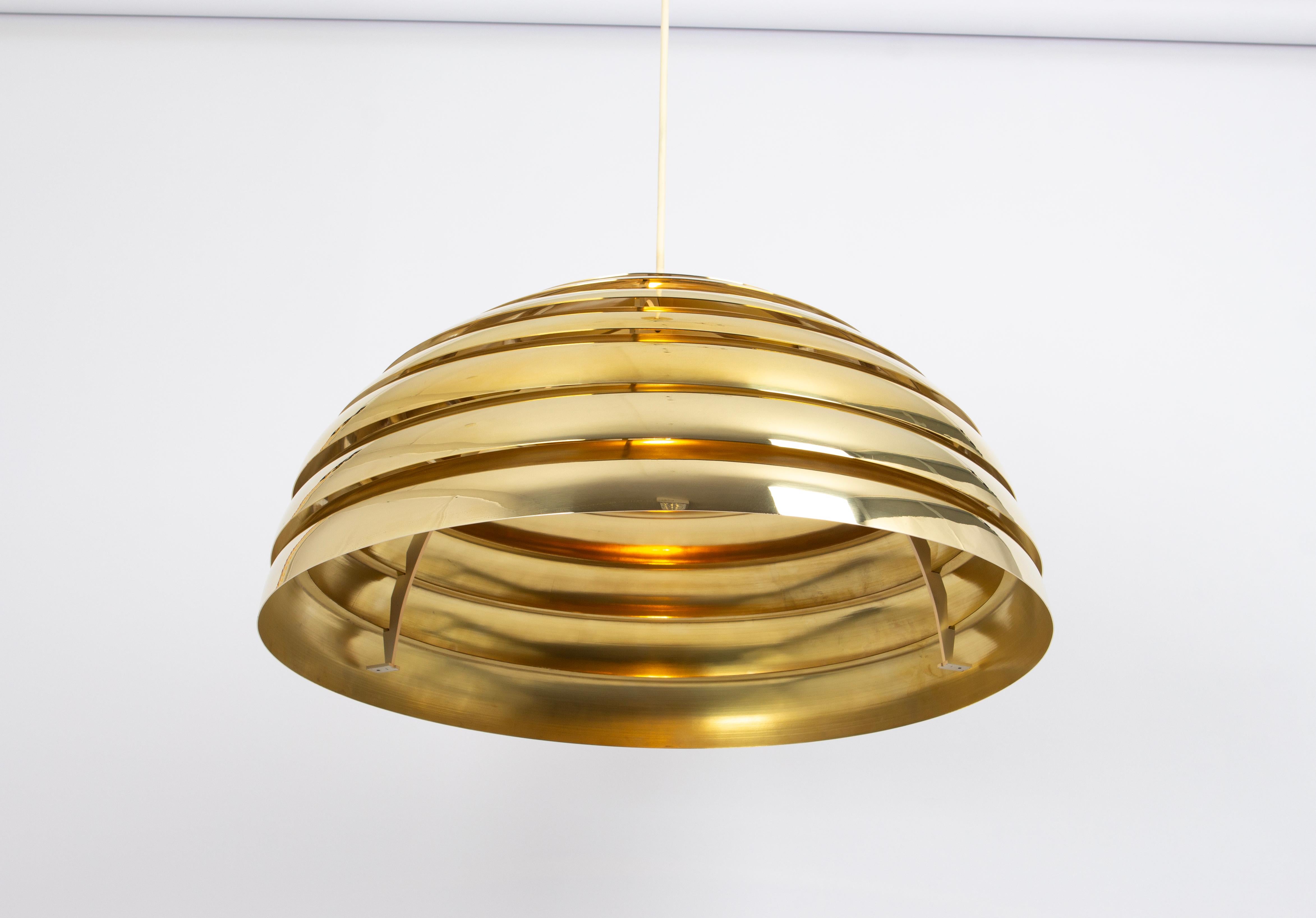 Large Brass Dome Pendant Light by Florian Schulz, Germany In Good Condition For Sale In Aachen, NRW