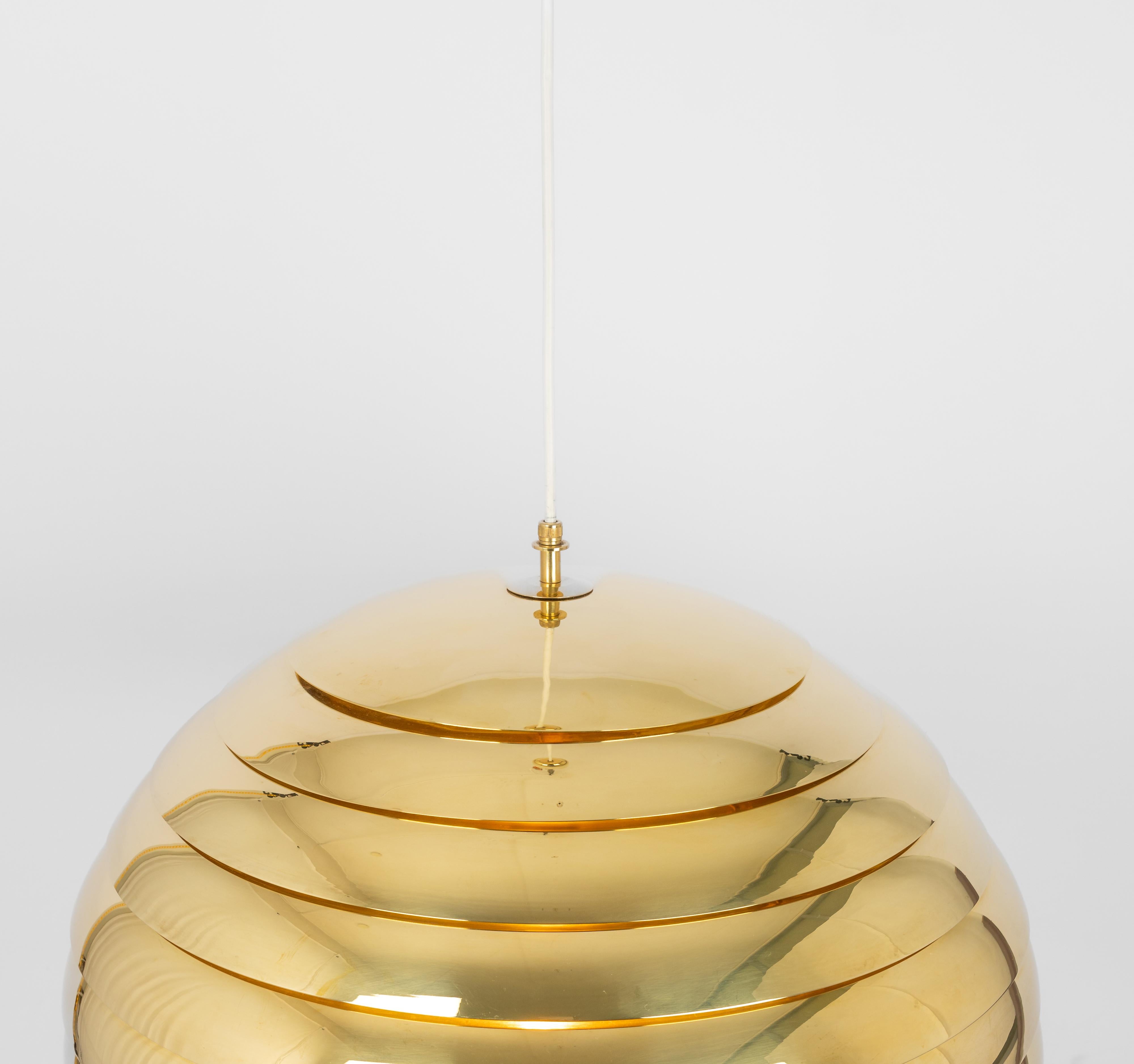 Large Brass Dome Pendant Light by Florian Schulz, Germany For Sale 1