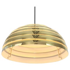 Large Brass Dome Pendant Light by Florian Schulz, Germany