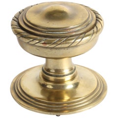Large Brass Door Center Pull with Rope Twist Motif
