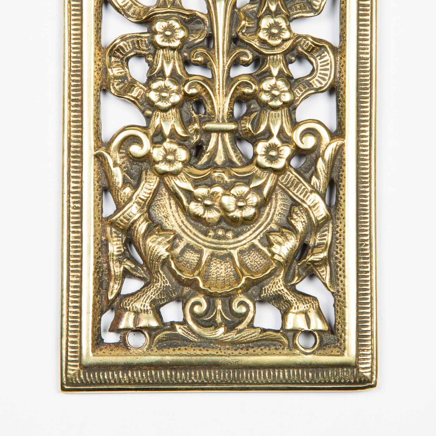 Large Brass Door Lock Plate by James Cartland & Sons 1