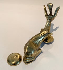 Large Brass Dolphin Fish Door Knocker