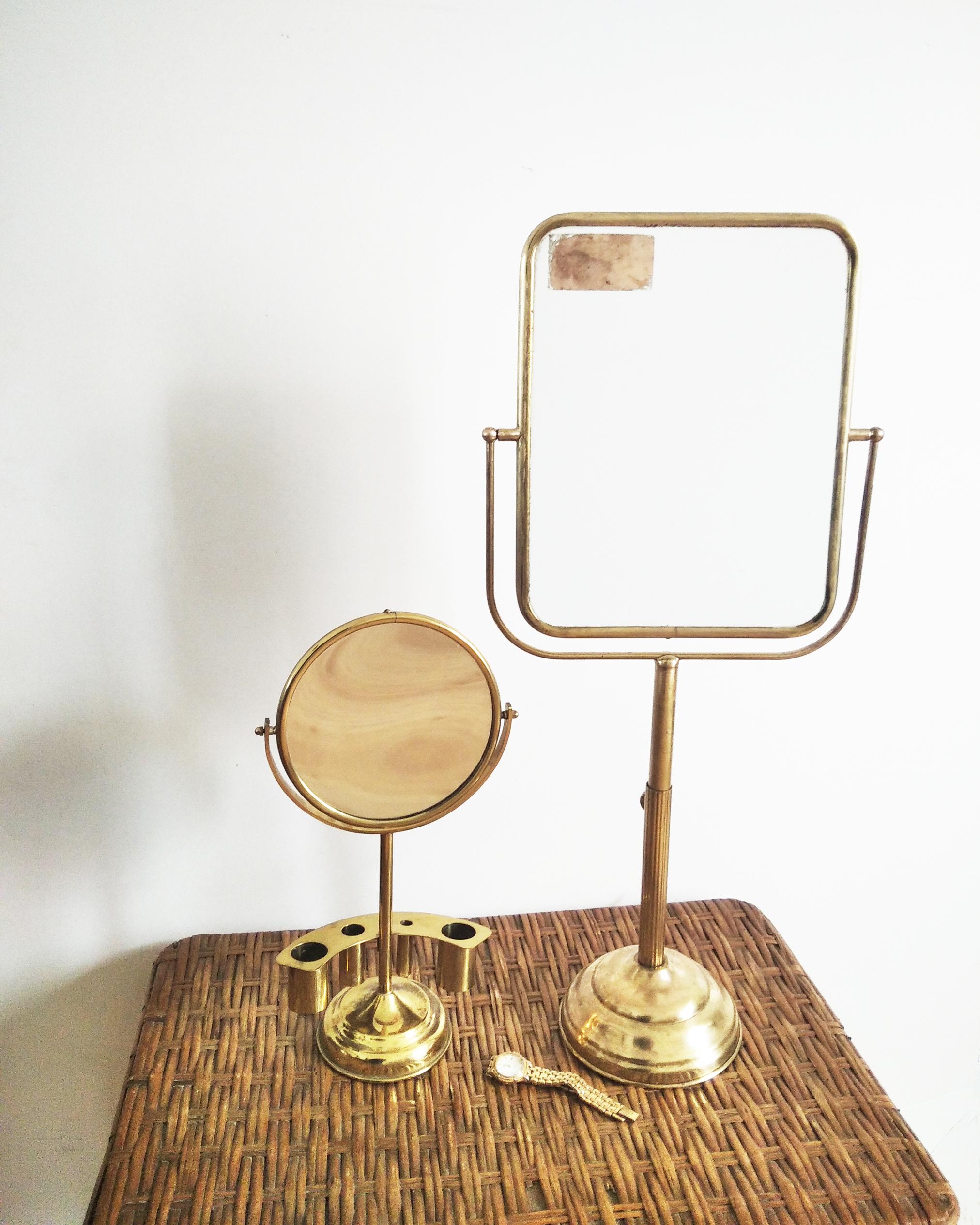 20th Century  Extra Large Brass Dressing Table Mirror Art Deco