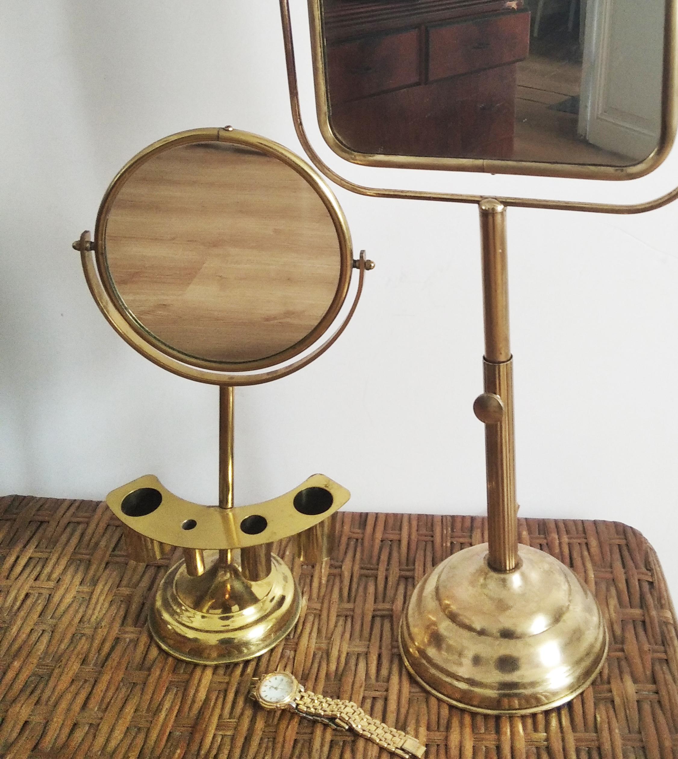  Extra Large Brass Dressing Table Mirror Art Deco 4