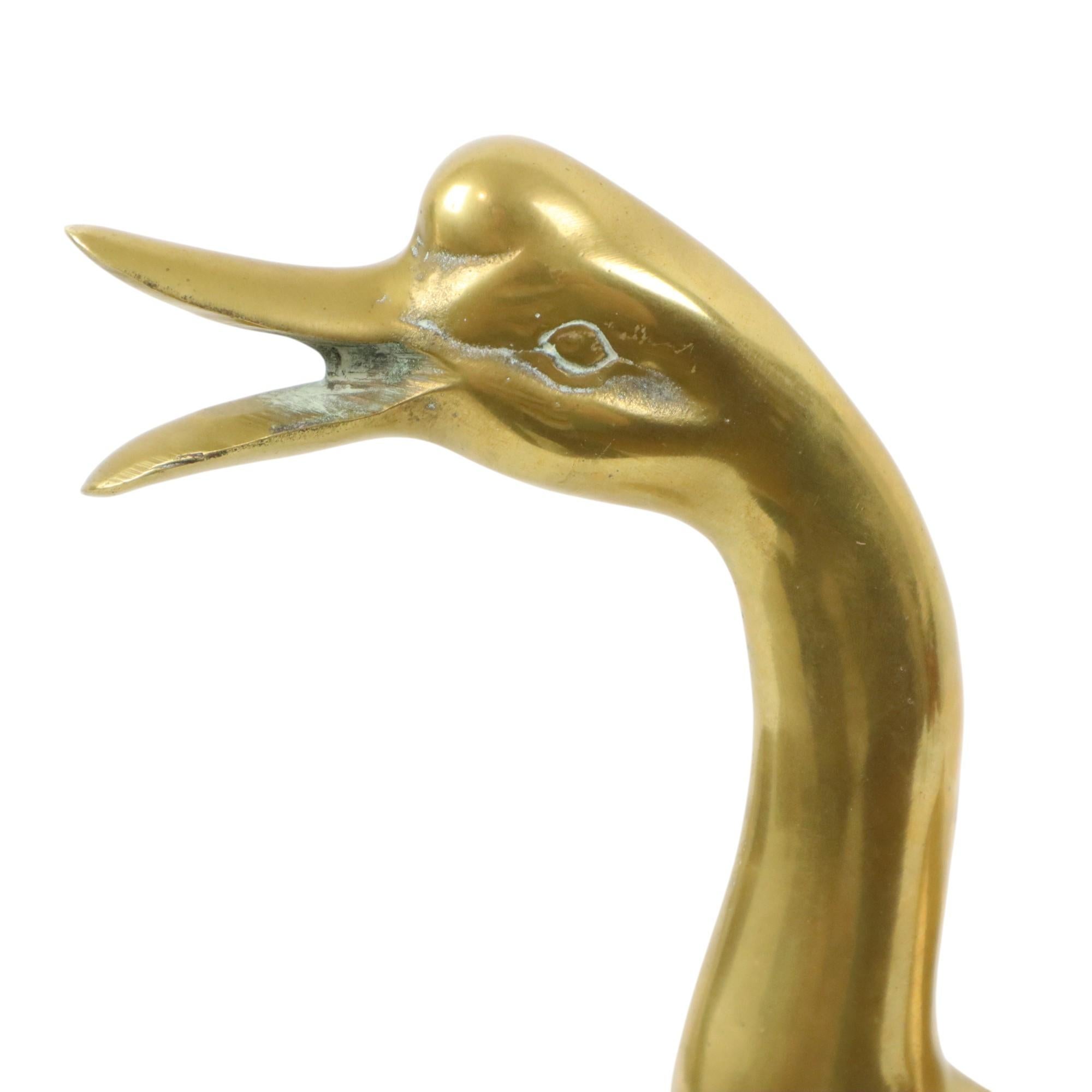 Grande scultura di anatra in ottone, statua degli anni Settanta, 34 cm in vendita 5