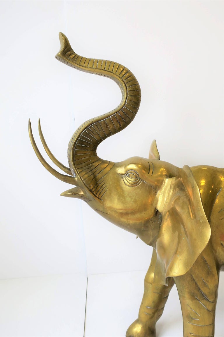 Large Brass Elephant, circa 1970s For Sale at 1stdibs