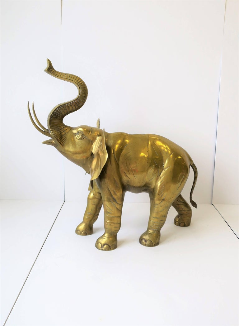 Large Brass Elephant, circa 1970s For Sale at 1stdibs