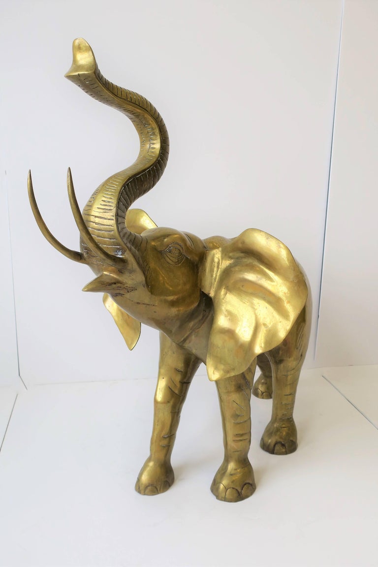 Large Brass Elephant, circa 1970s For Sale at 1stdibs