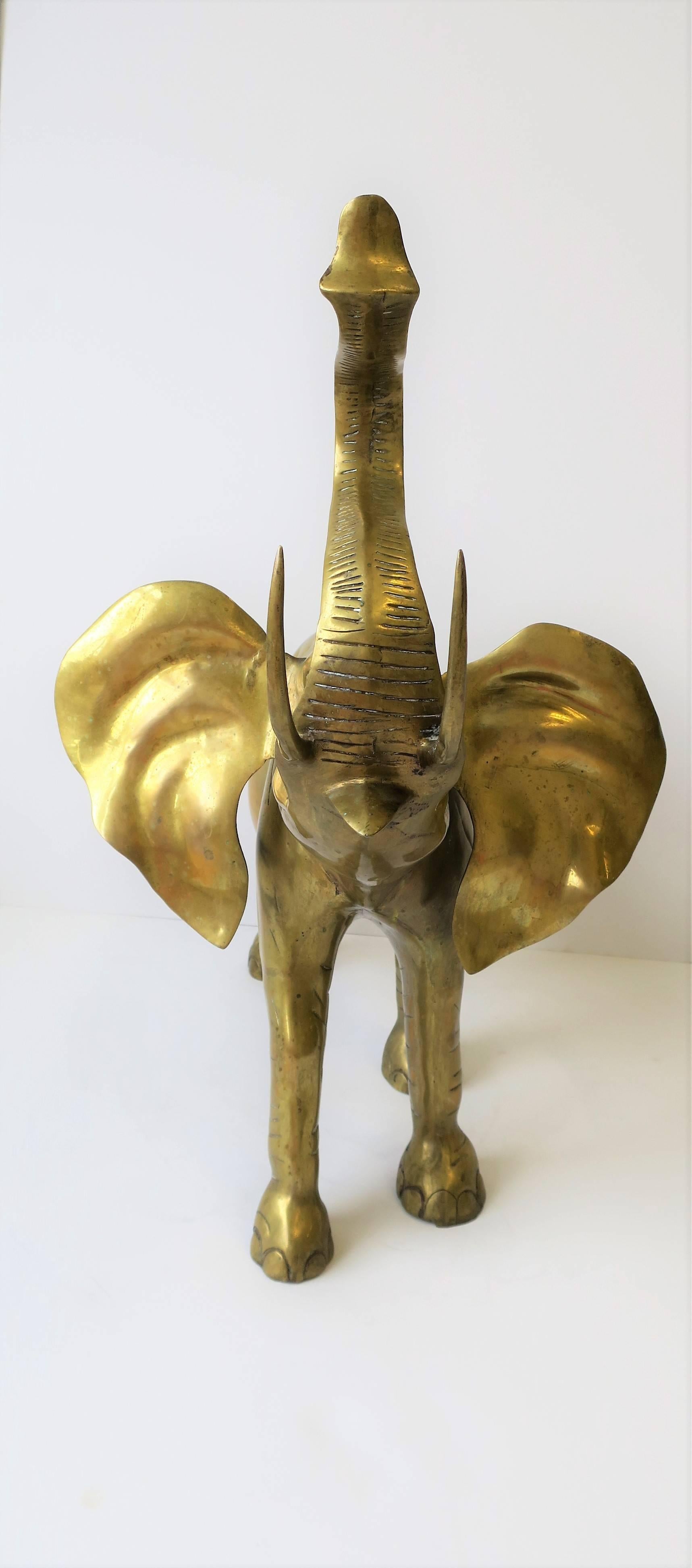 Late 20th Century Brass Elephant, circa 1970s, Large