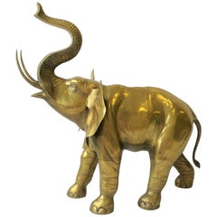 Brass Elephant, circa 1970s, Large