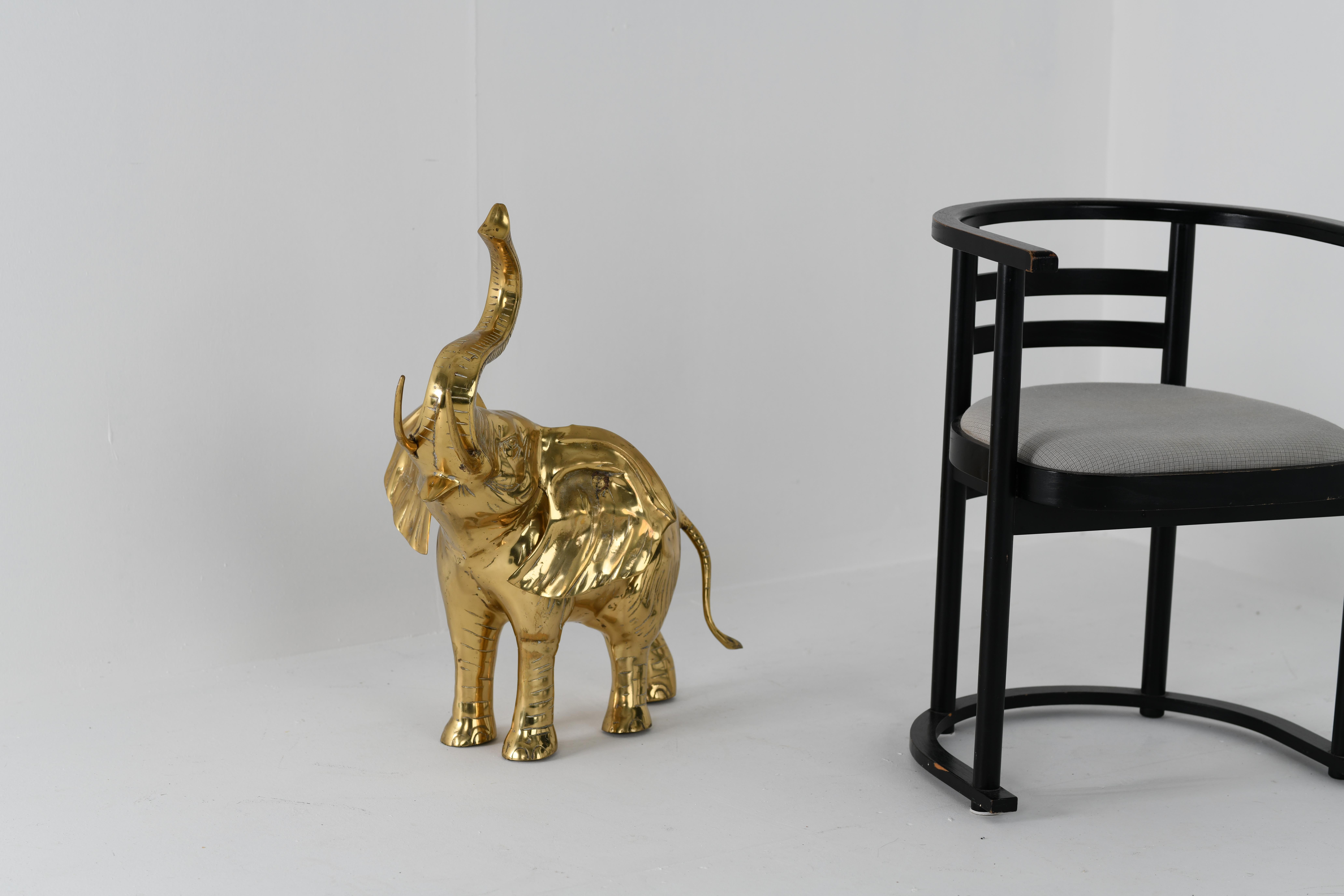 Large Brass Elephant Hollywood Regency, 1970s For Sale 1