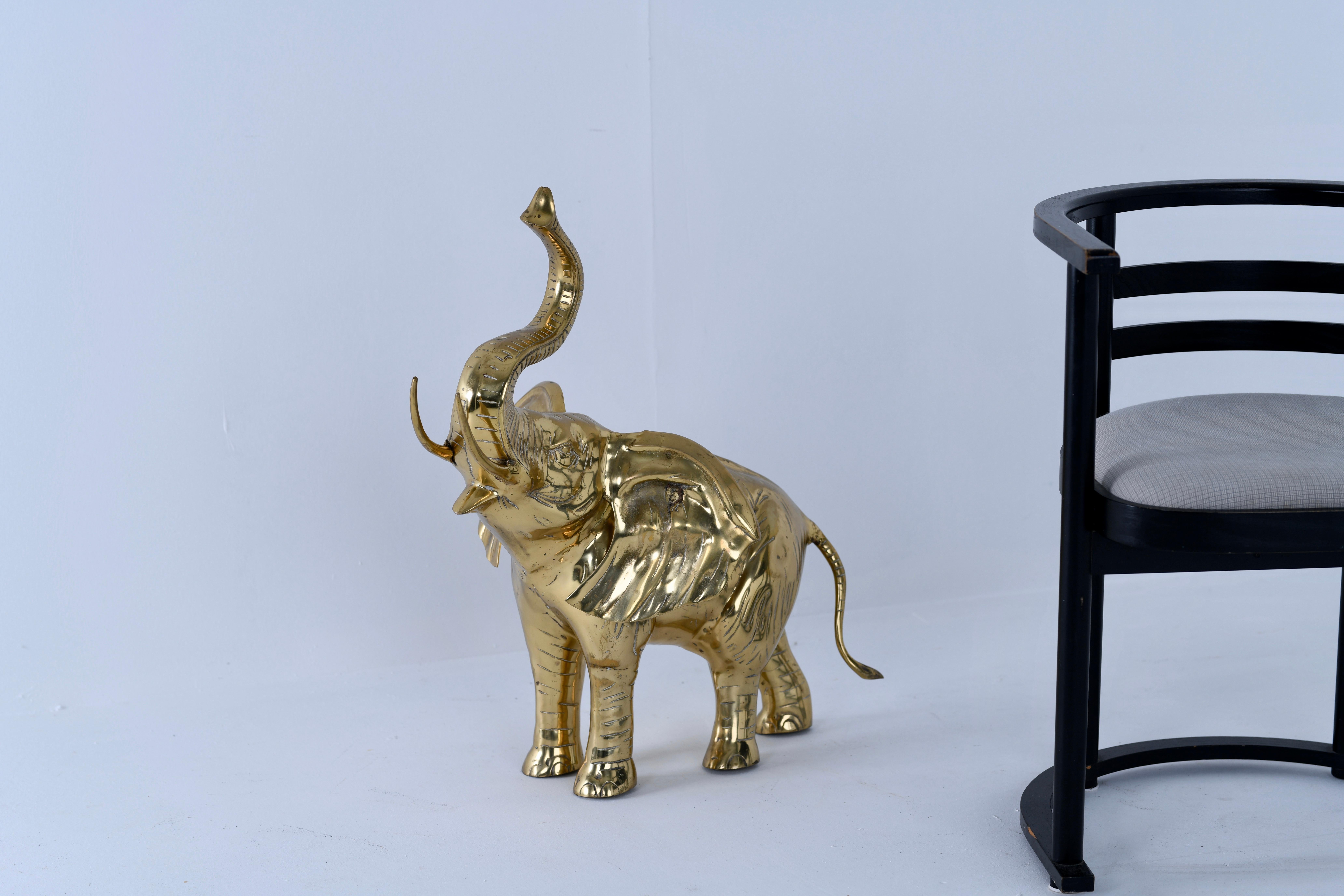 Large Brass Elephant Hollywood Regency, 1970s For Sale 2