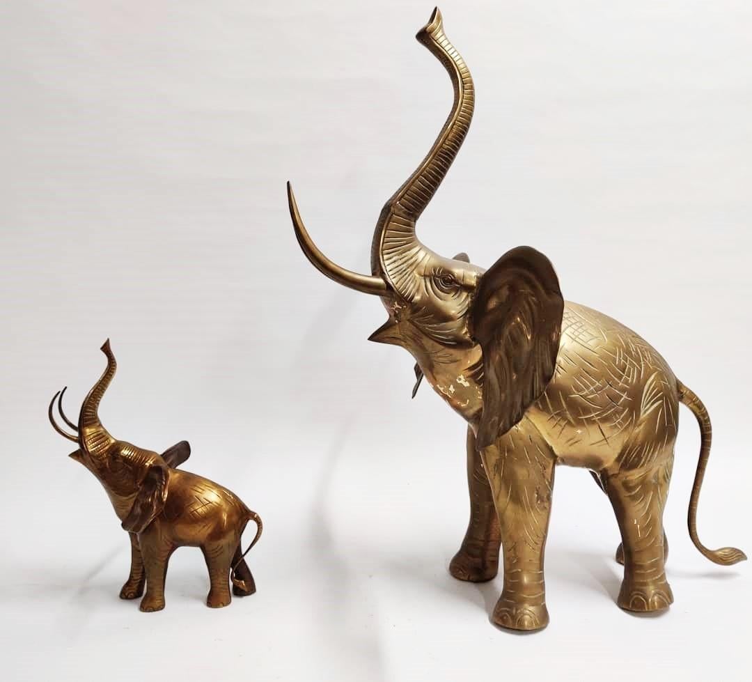 Large Brass Elephant Sculpture, 1970s 9