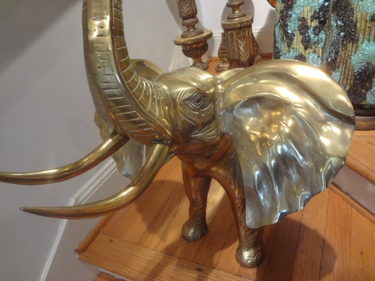 Large Brass Elephant Statue For Sale at 1stDibs