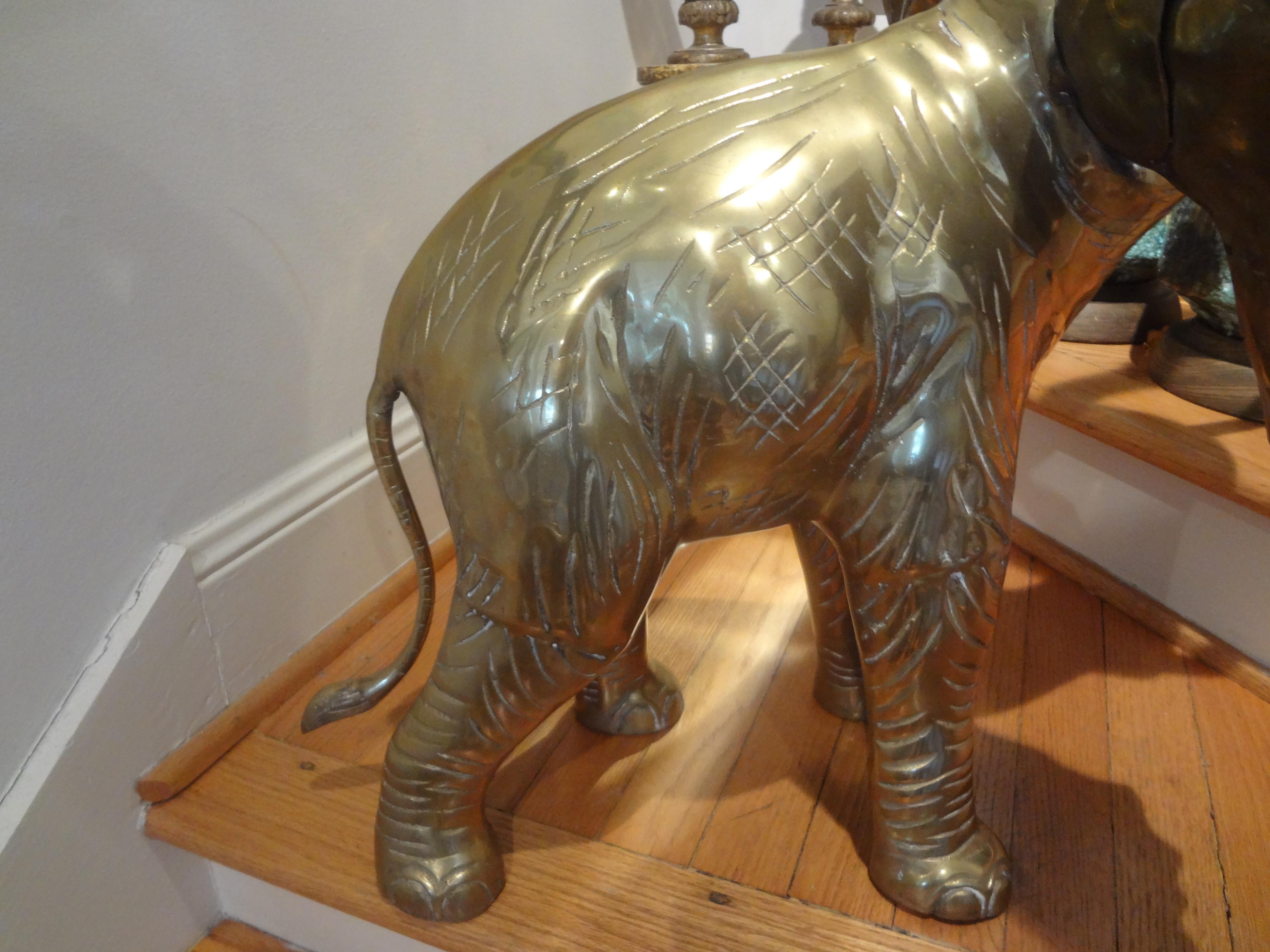 Large Brass Elephant Statue For Sale 1