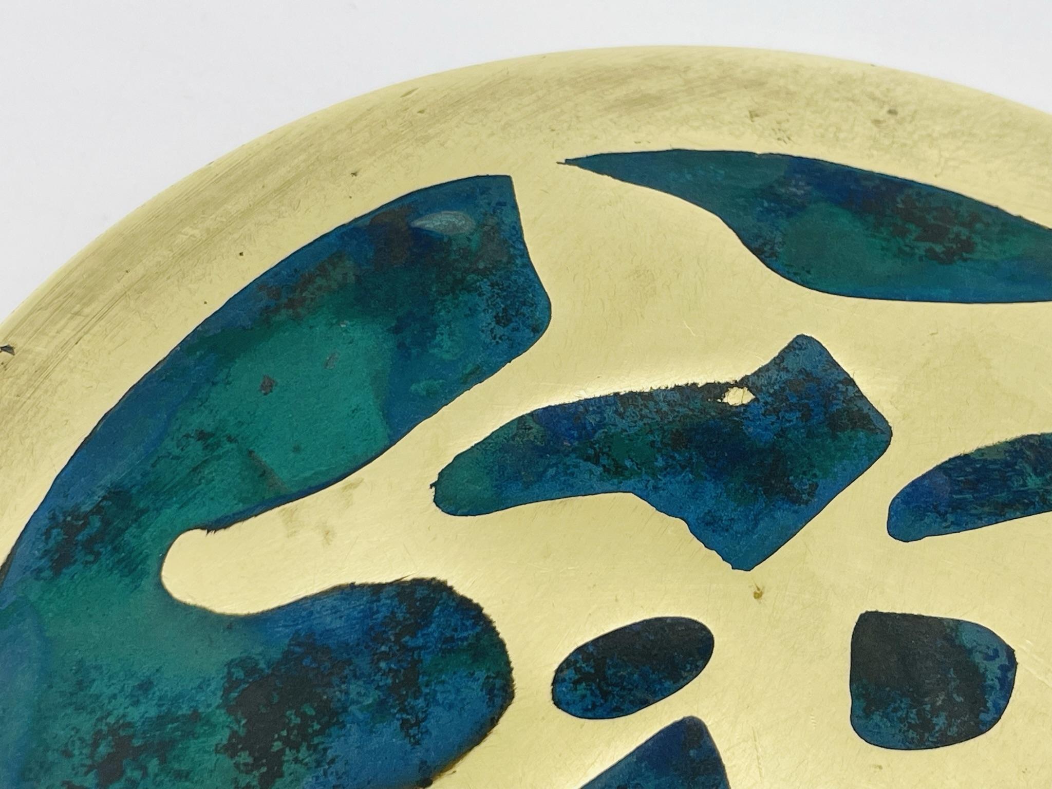 Large Brass & Enamel Door Pulls by Pepe Mendoza, Mexico, 1950s For Sale 3