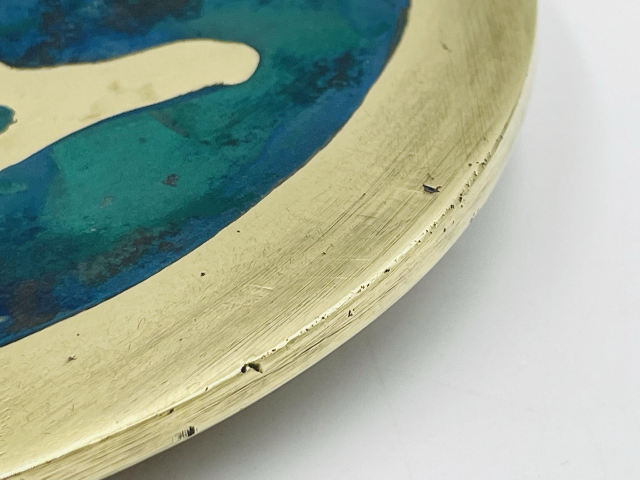Large Brass & Enamel Door Pulls by Pepe Mendoza, Mexico, 1950s For Sale 5