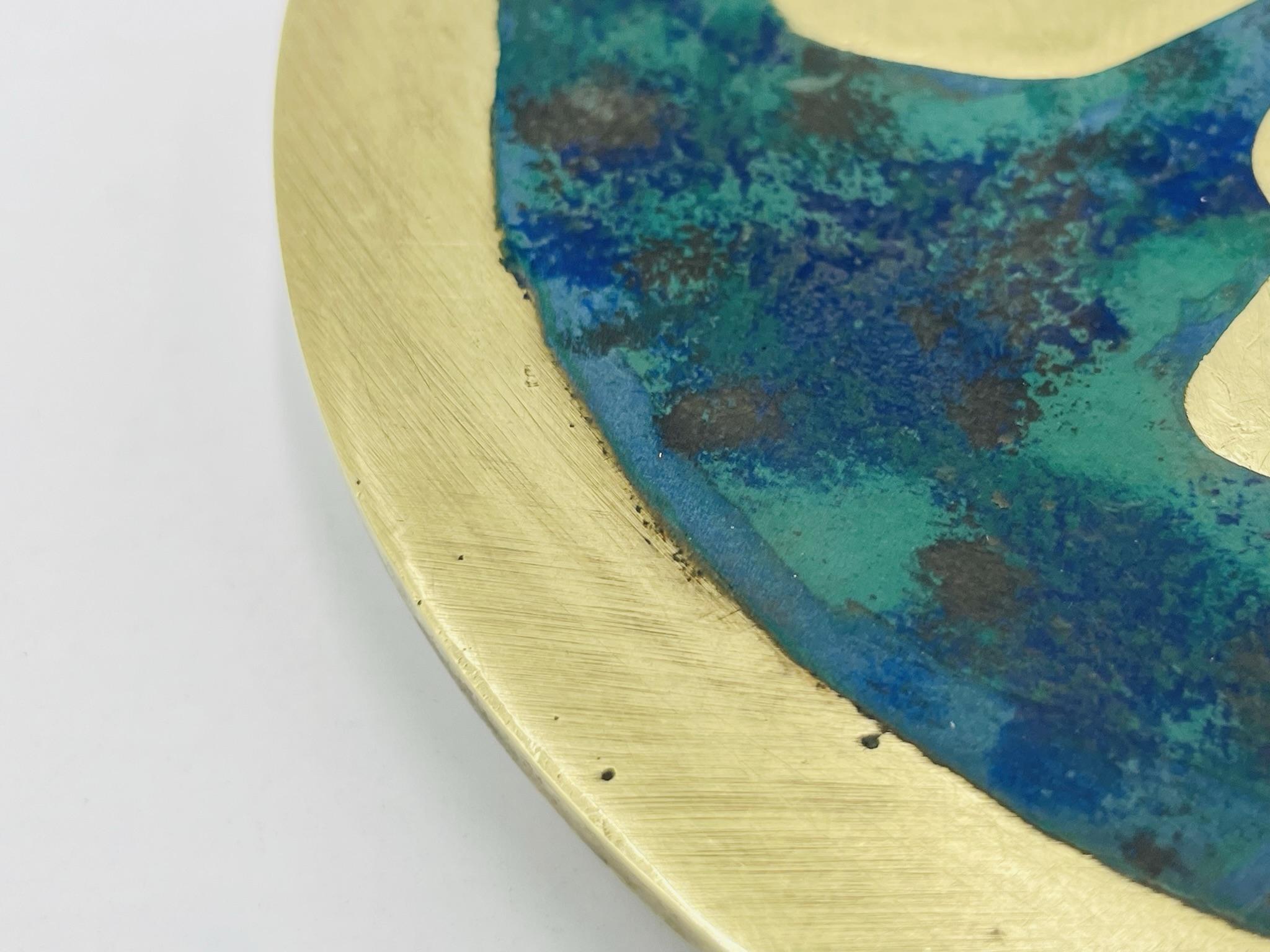 Large Brass & Enamel Door Pulls by Pepe Mendoza, Mexico, 1950s For Sale 8