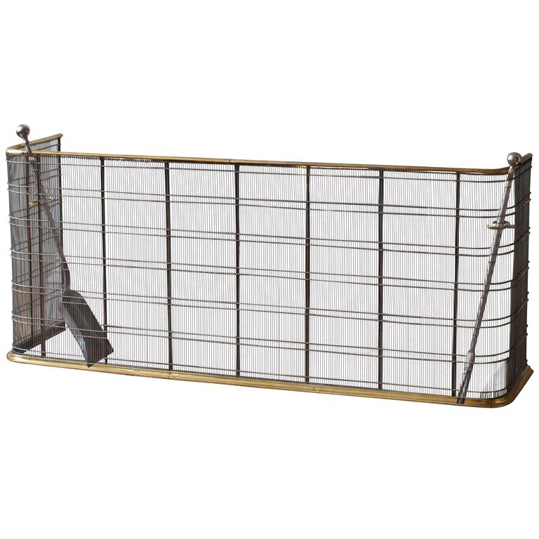 Large Brass Fender or Fire Guard For Sale