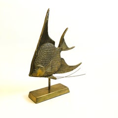 Large Brass Fish on Stand