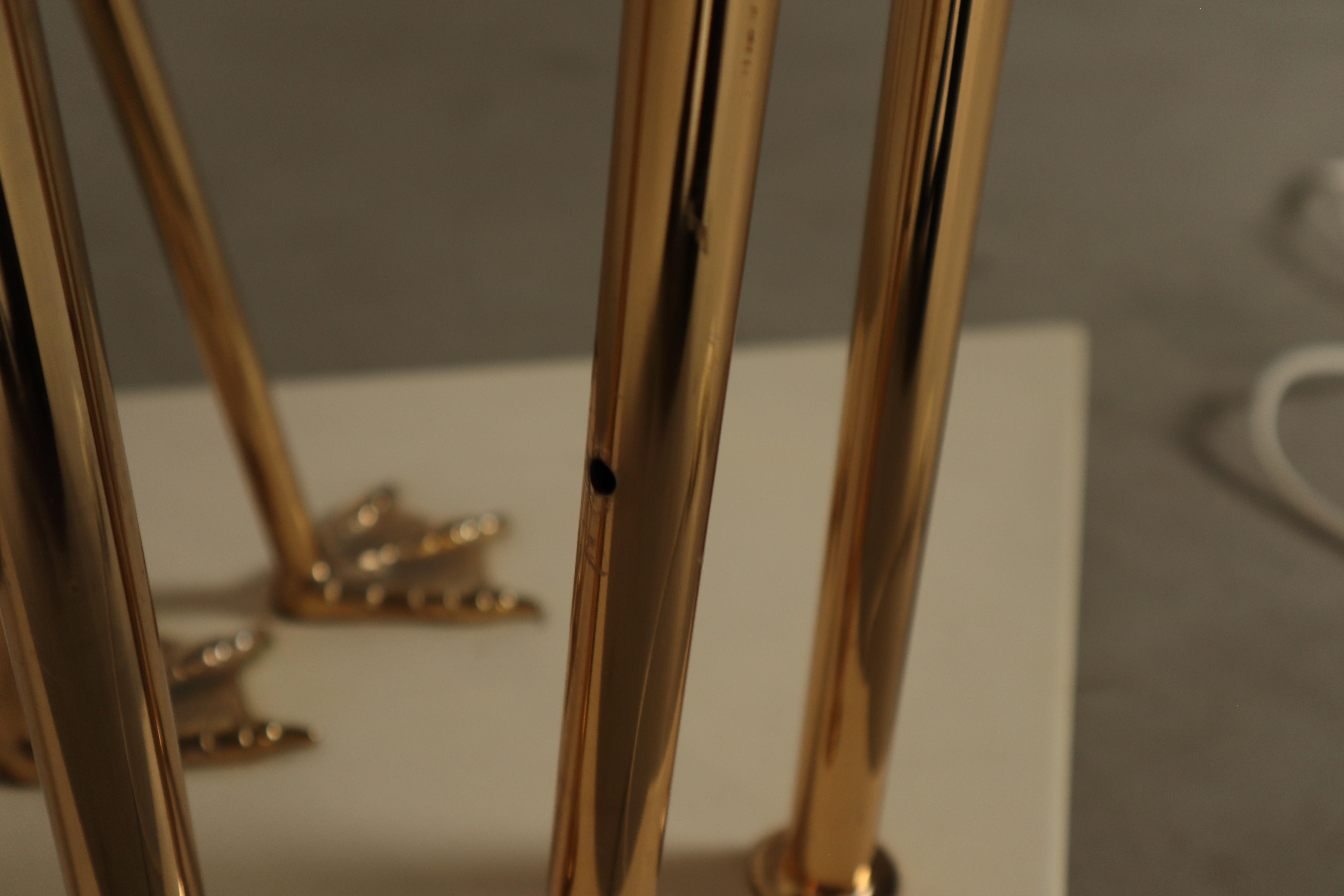 Große Flamingo-Stehleuchte aus Messing mit skulpturalen Ginkgo-Blättern, Italien, 1970er Jahre im Angebot 2