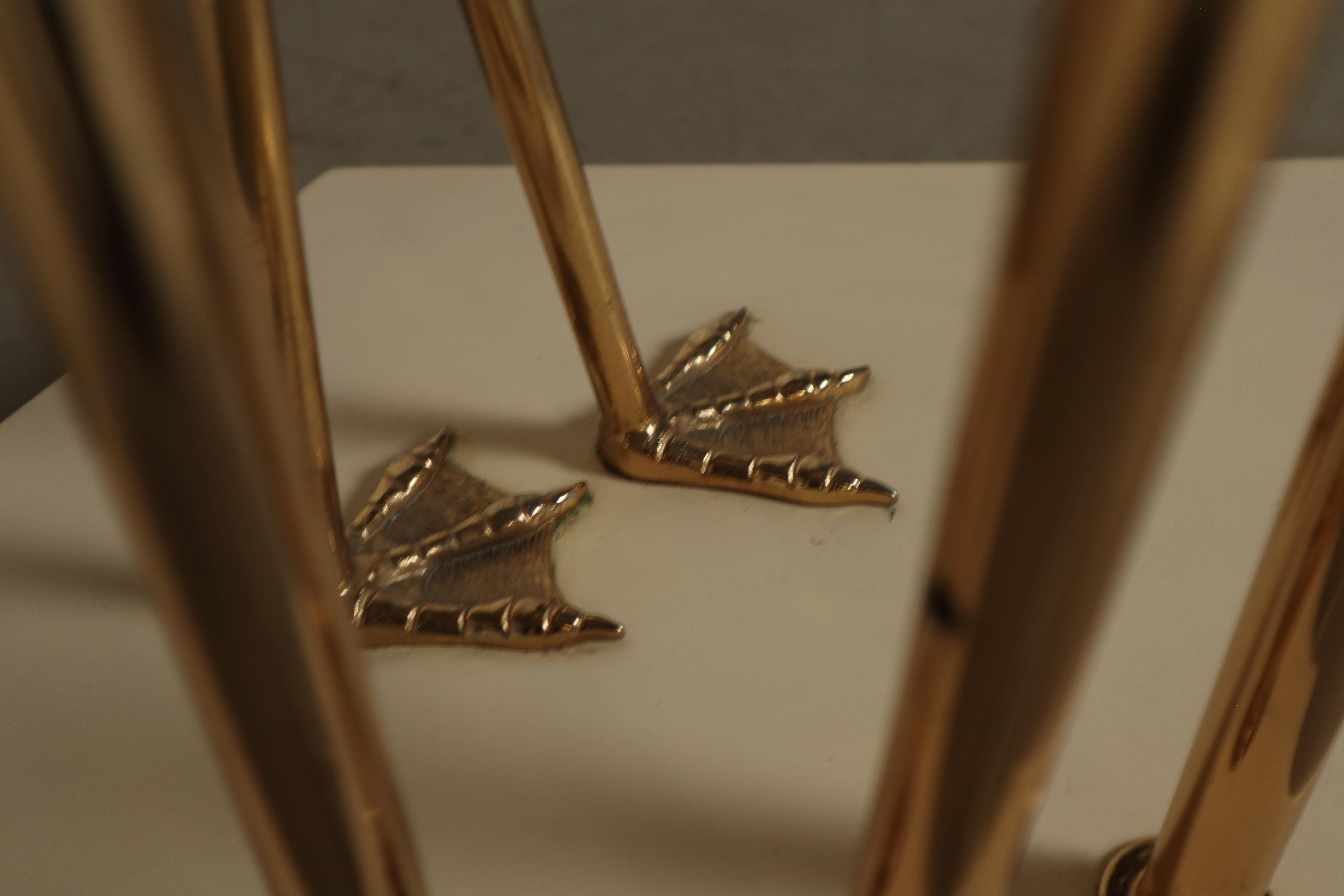 Große Flamingo-Stehleuchte aus Messing mit skulpturalen Ginkgo-Blättern, Italien, 1970er Jahre im Angebot 3