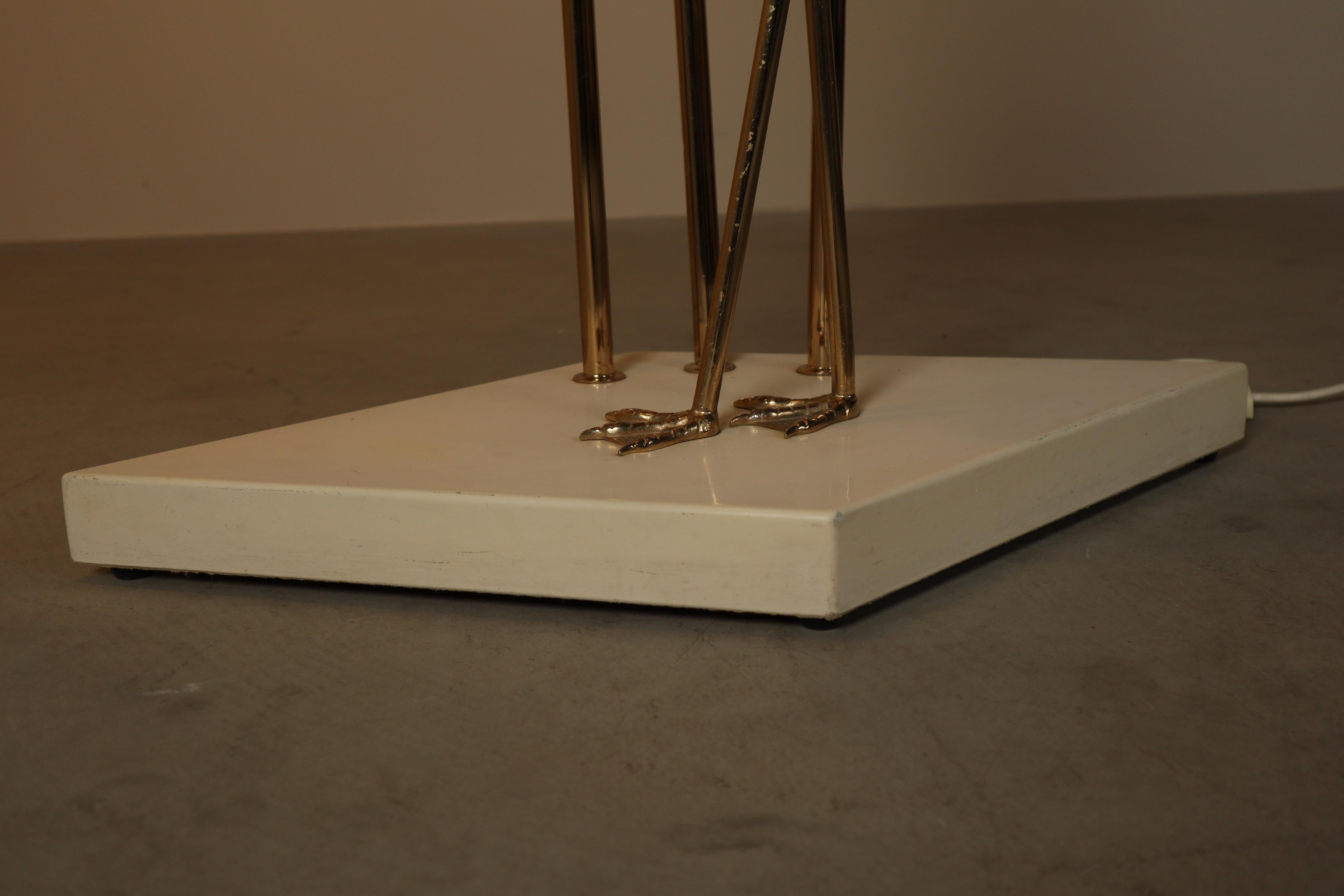 Große Flamingo-Stehleuchte aus Messing mit skulpturalen Ginkgo-Blättern, Italien, 1970er Jahre im Angebot 7