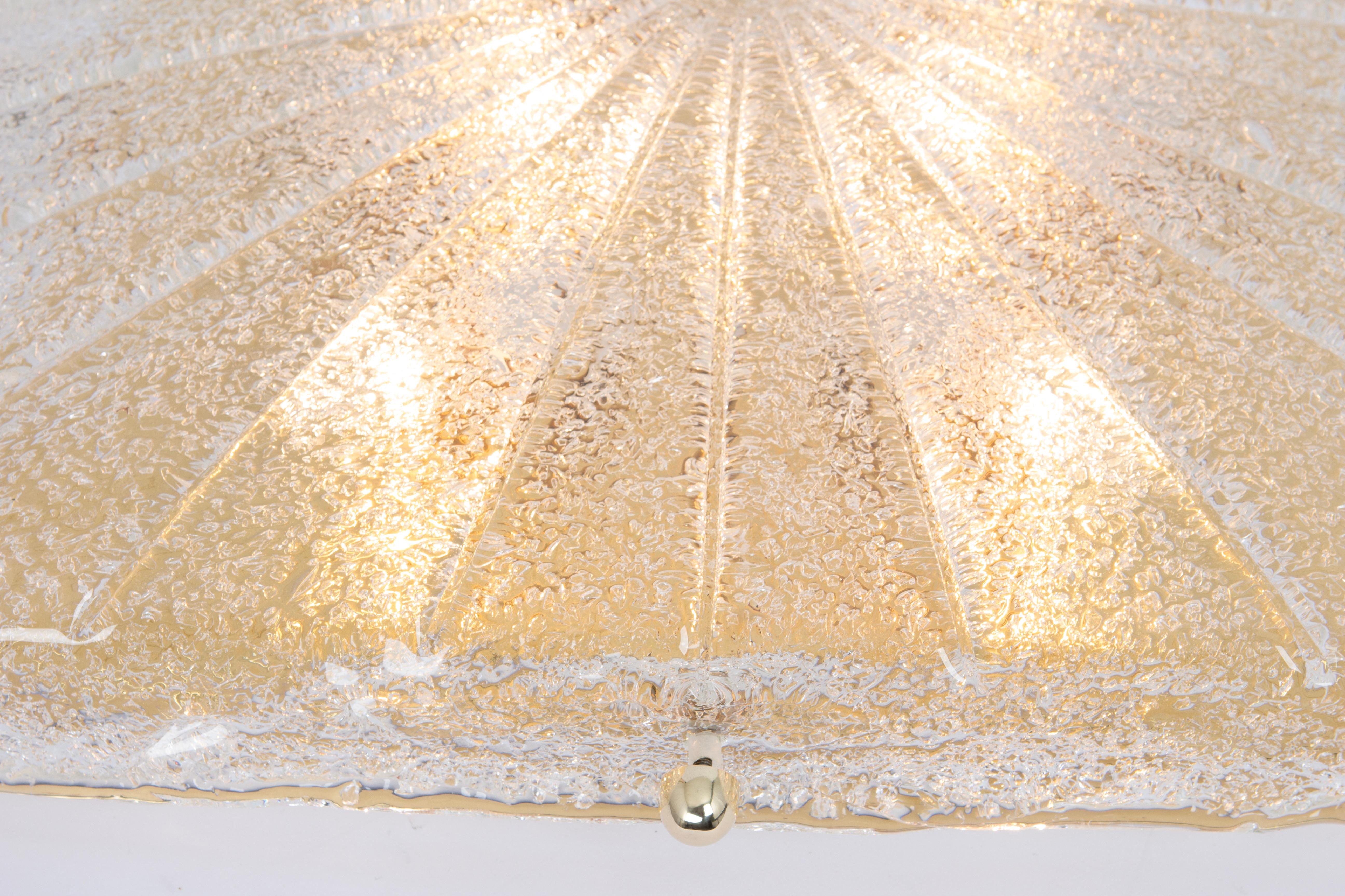 Grande suspension en laiton de Murano par Hillebrand, Allemagne, 1970 en vente 3