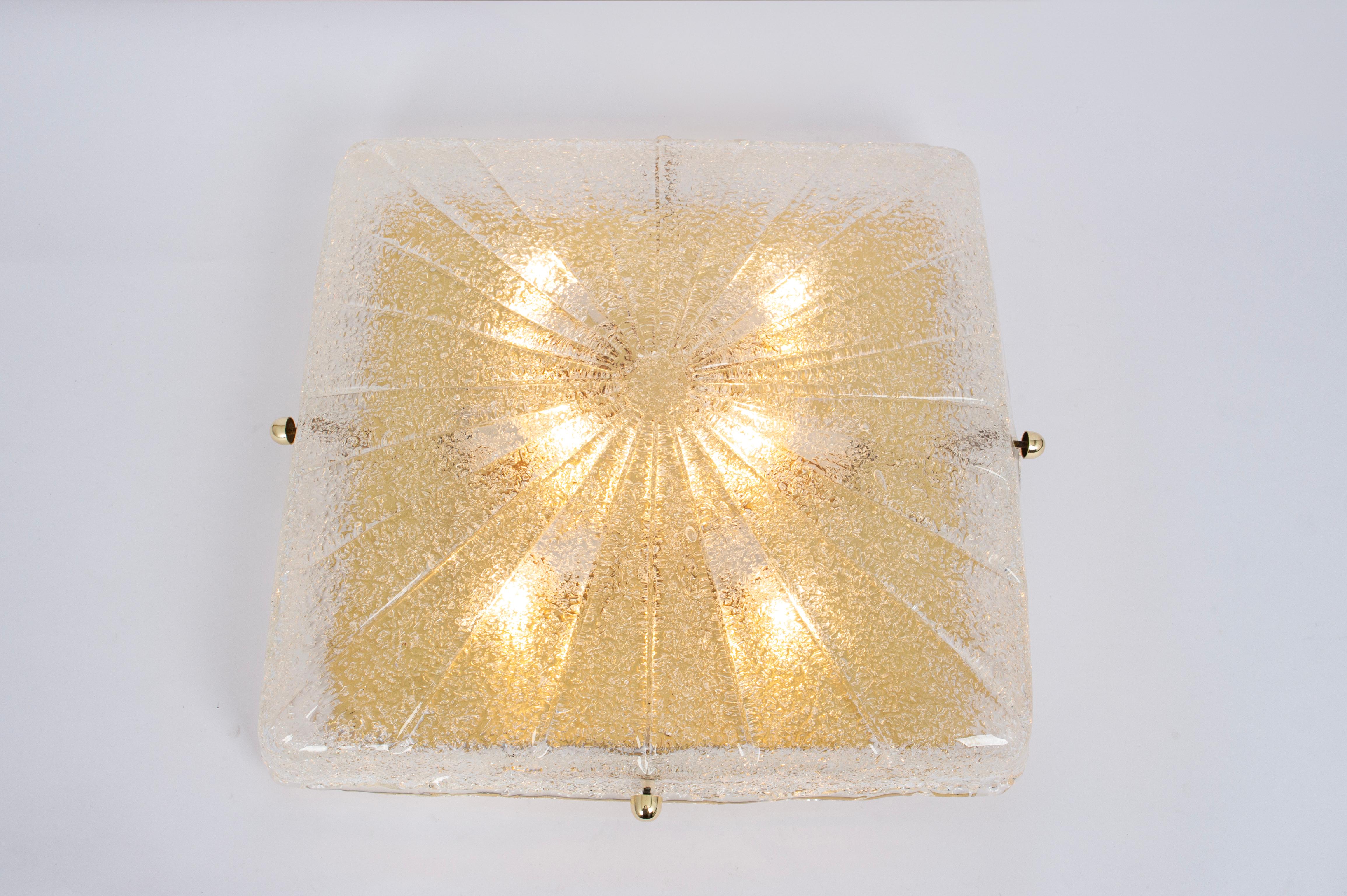 Grande suspension en laiton de Murano par Hillebrand, Allemagne, 1970 en vente 4