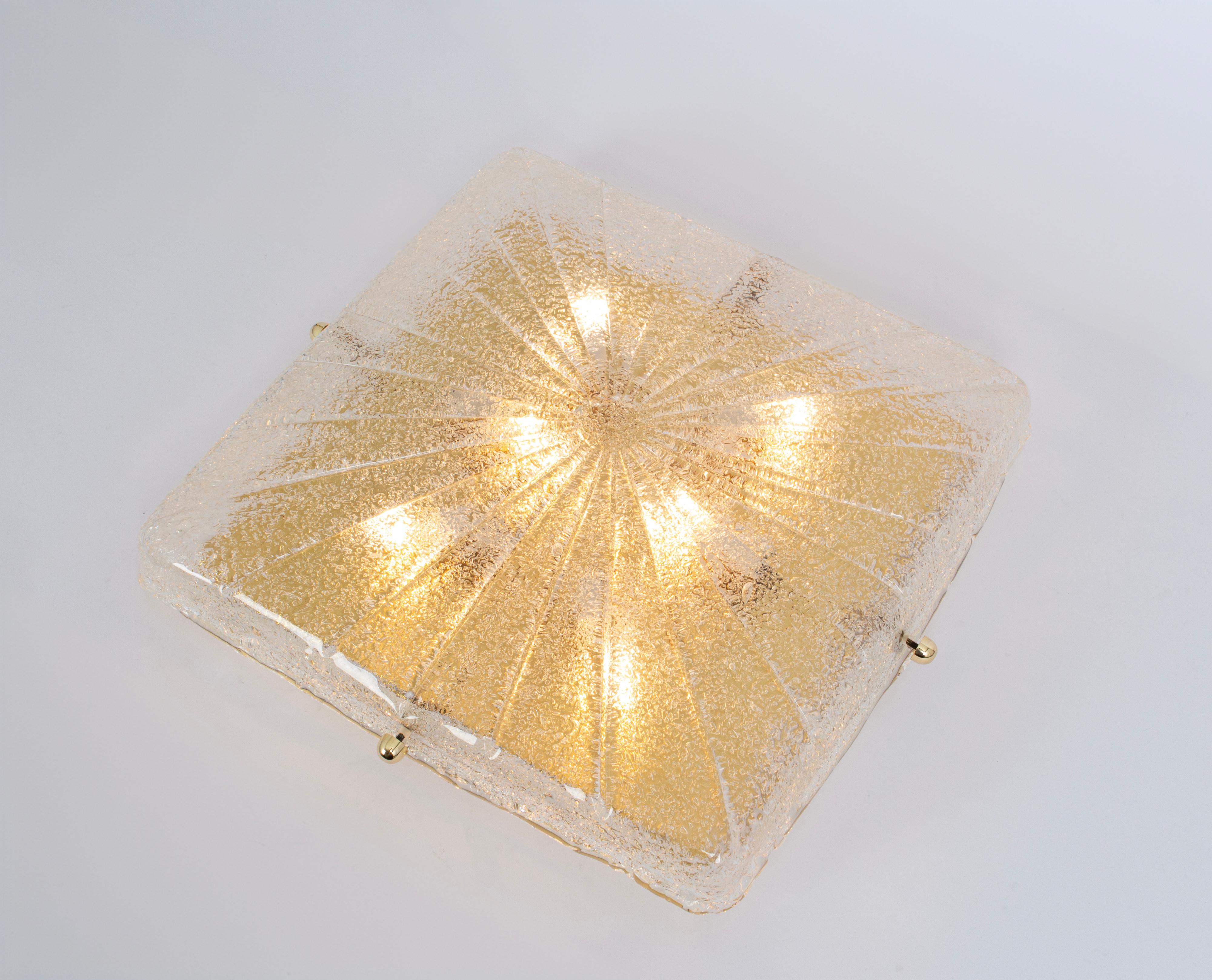 Grande suspension en laiton de Murano par Hillebrand, Allemagne, 1970 en vente 5