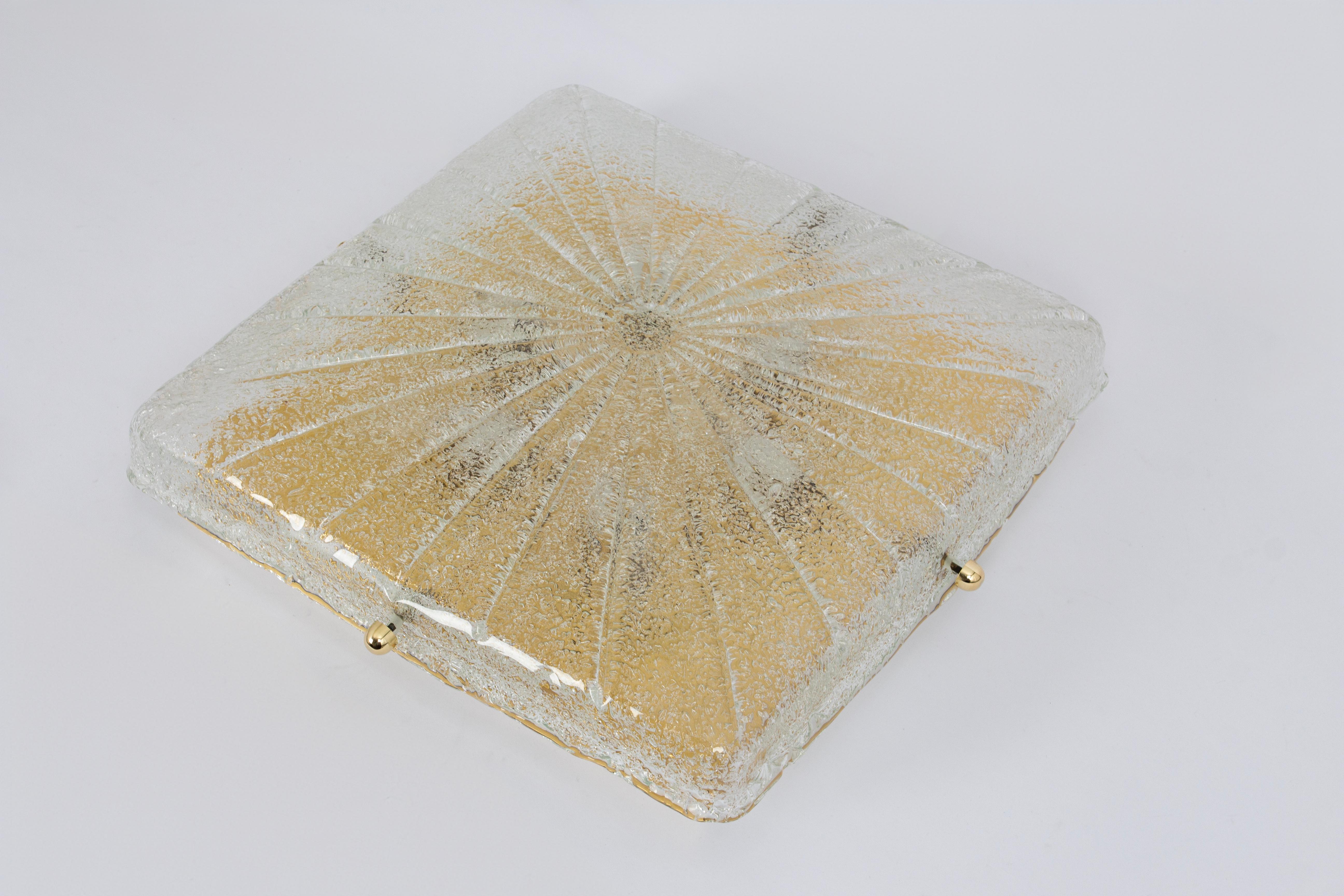 Grande suspension en laiton de Murano par Hillebrand, Allemagne, 1970 Bon état - En vente à Aachen, NRW