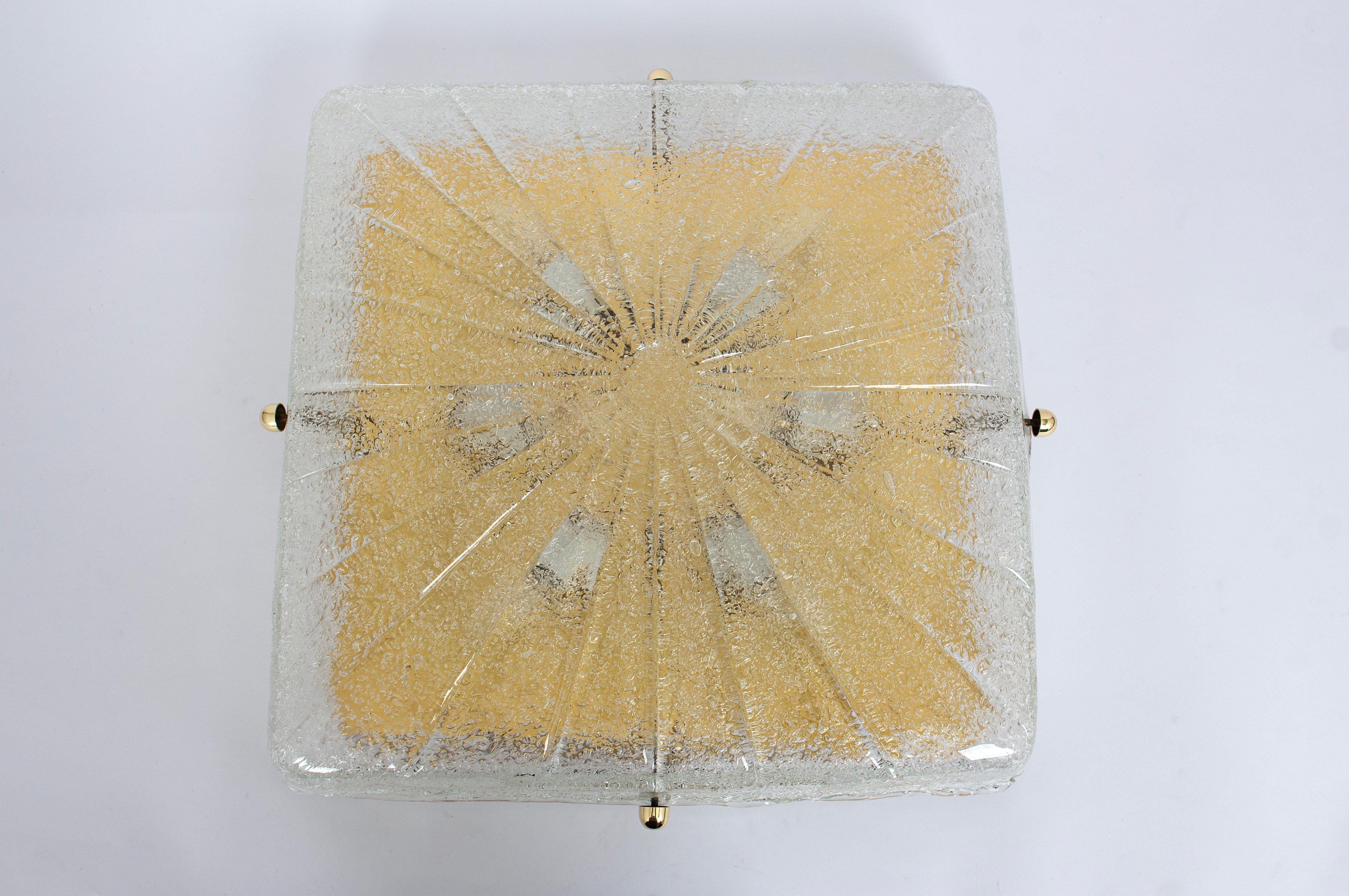 Fin du 20e siècle Grande suspension en laiton de Murano par Hillebrand, Allemagne, 1970 en vente