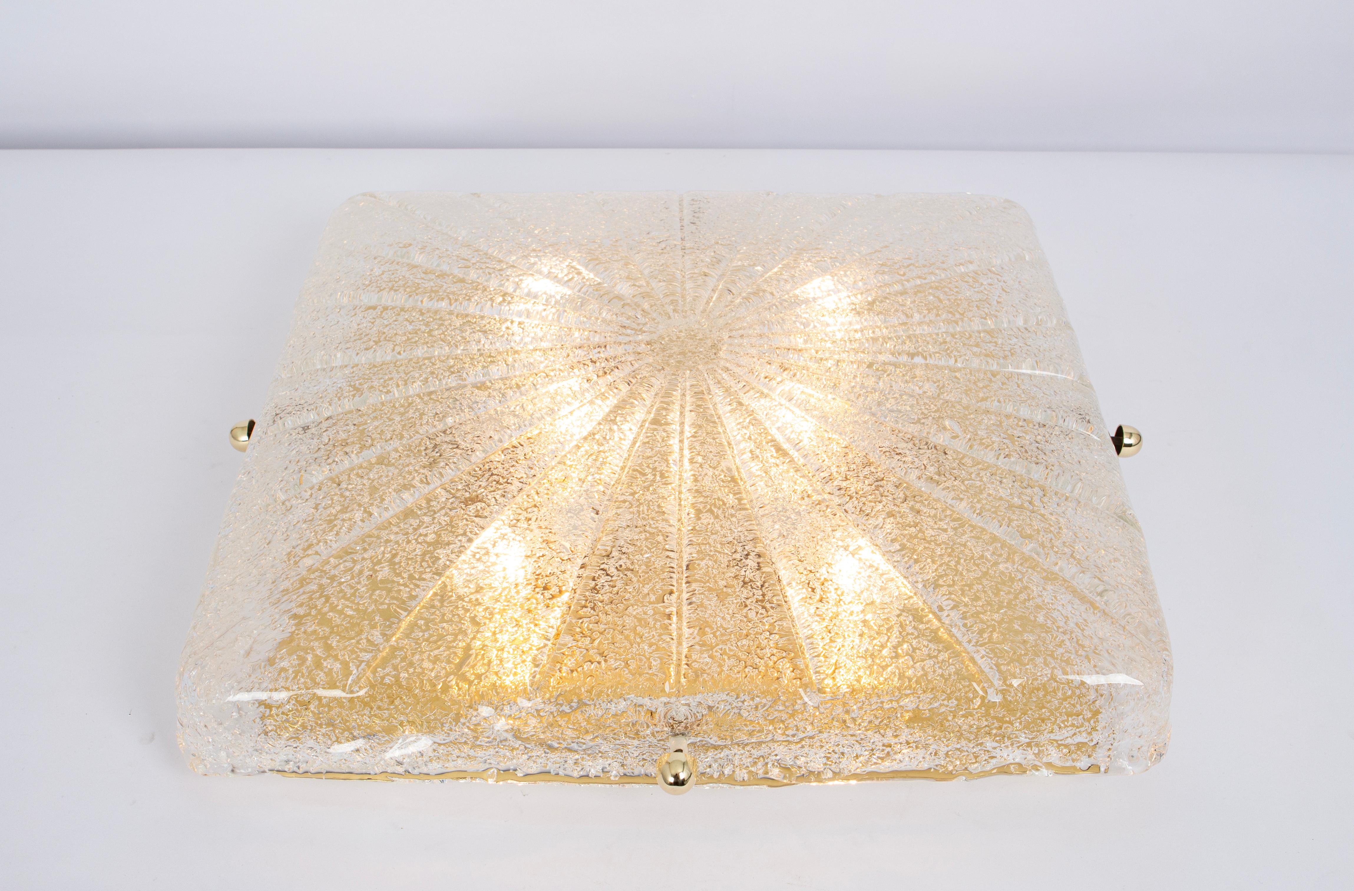 Grande suspension en laiton de Murano par Hillebrand, Allemagne, 1970 en vente 1