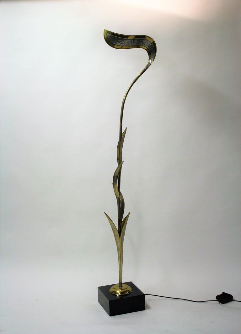 Large Brass 'Foliage' Floor Lamp by Isabelle and Richard Faure, 1970s ...