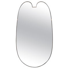 Large Brass Frame Wall Mirror Attributed to Gio Ponti