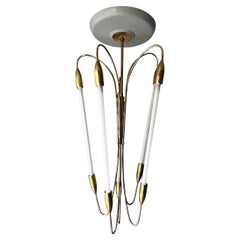 Large Brass-Framed Chandelier attributed to Kaiser of Germany, 20th Century