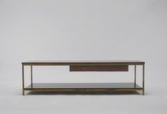 Large Brass Framed Coffee Table by Paul McCobb for Calvin