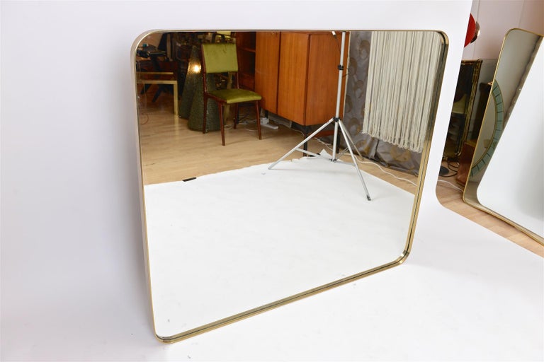 Large Brass Framed Mirror at 1stDibs