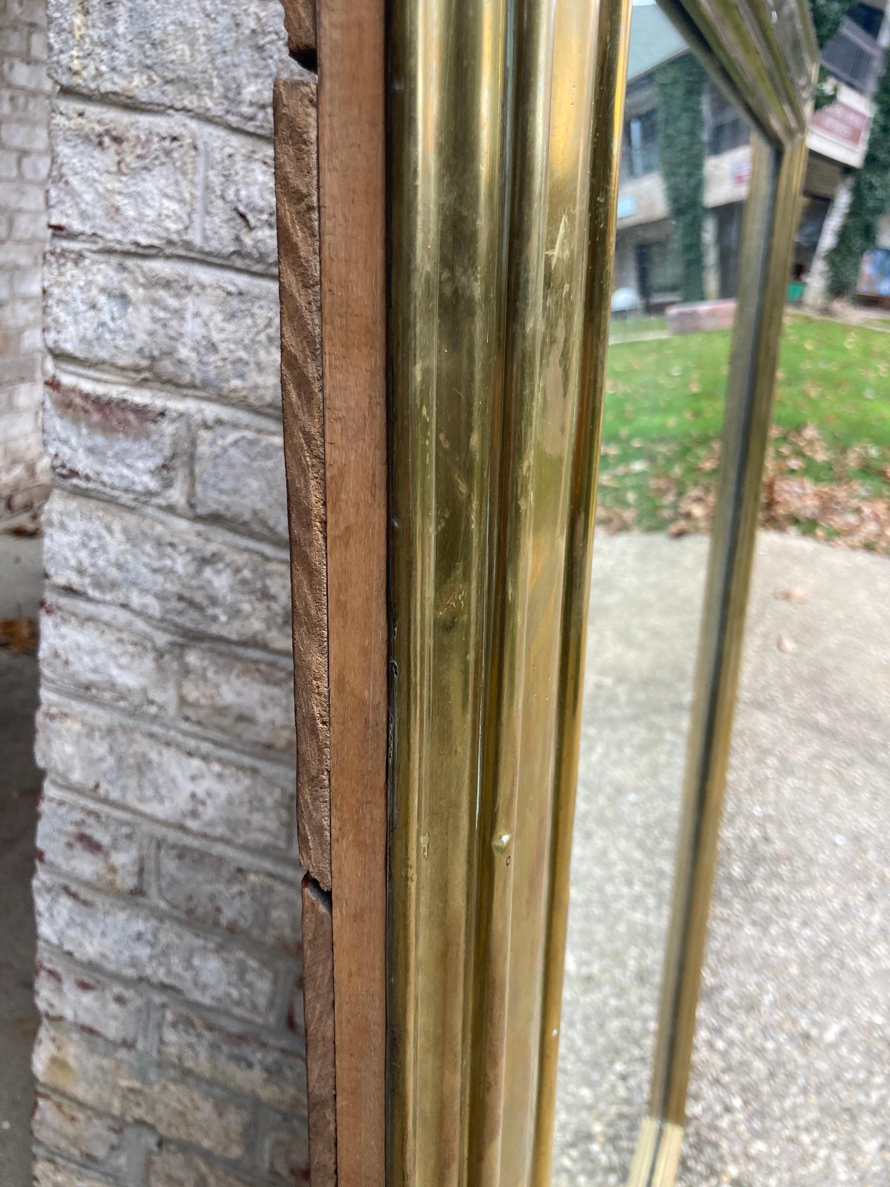 Large Brass Framed Mirror For Sale 1