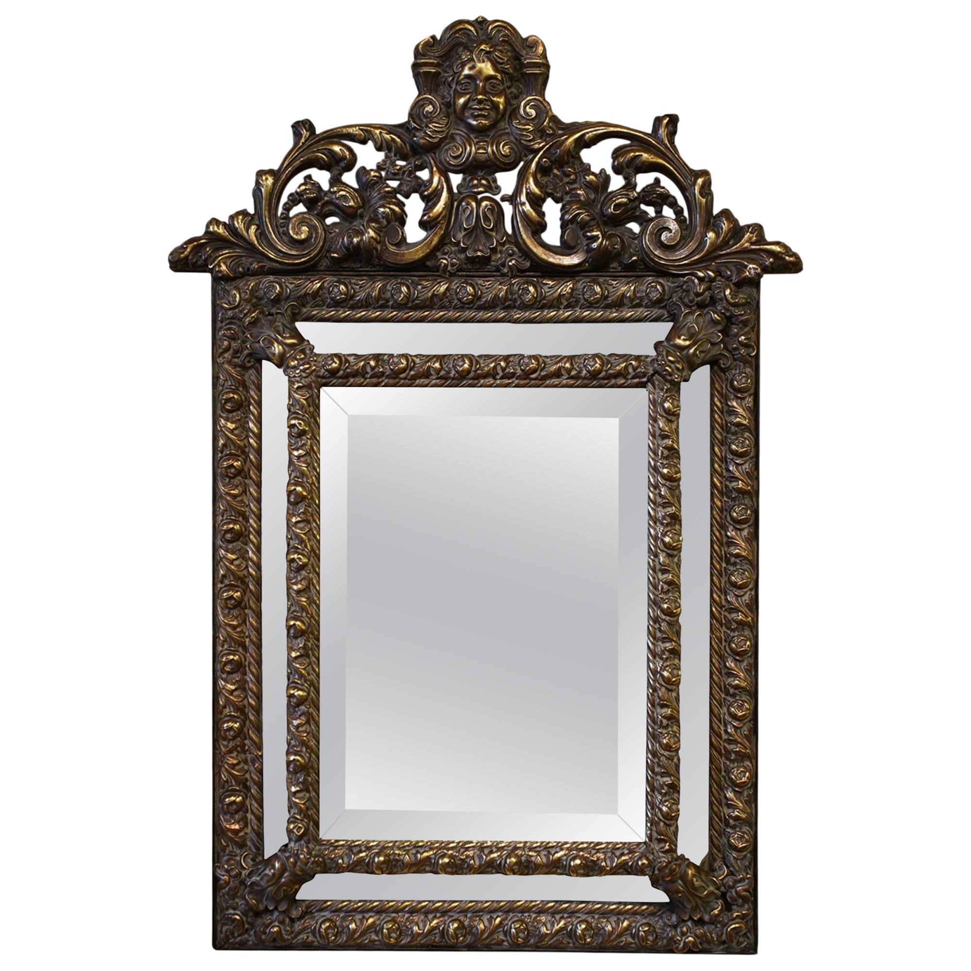 Large Brass Framed Mirror