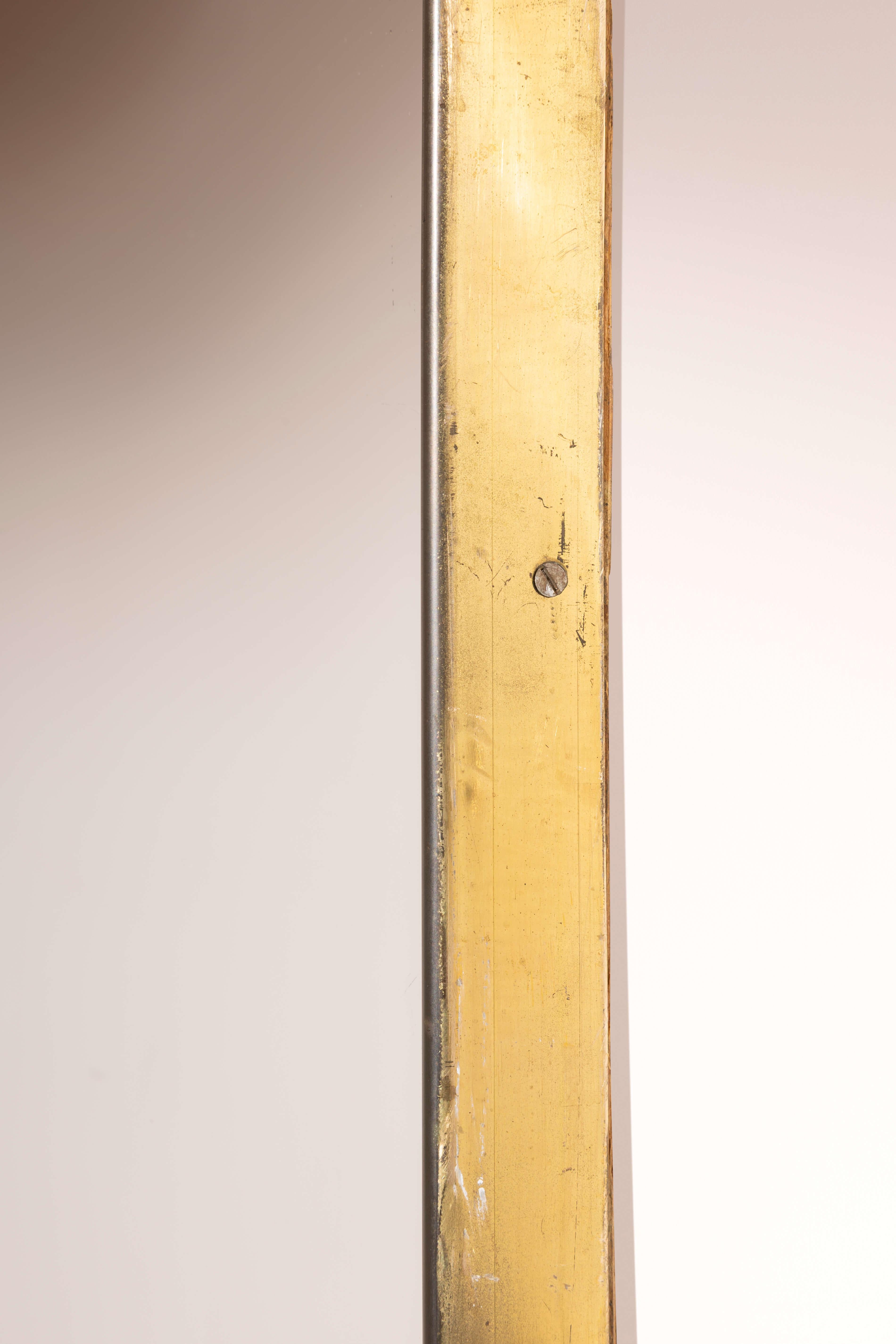 Brass Large brass-framed mirror,  Italy, 1950s For Sale