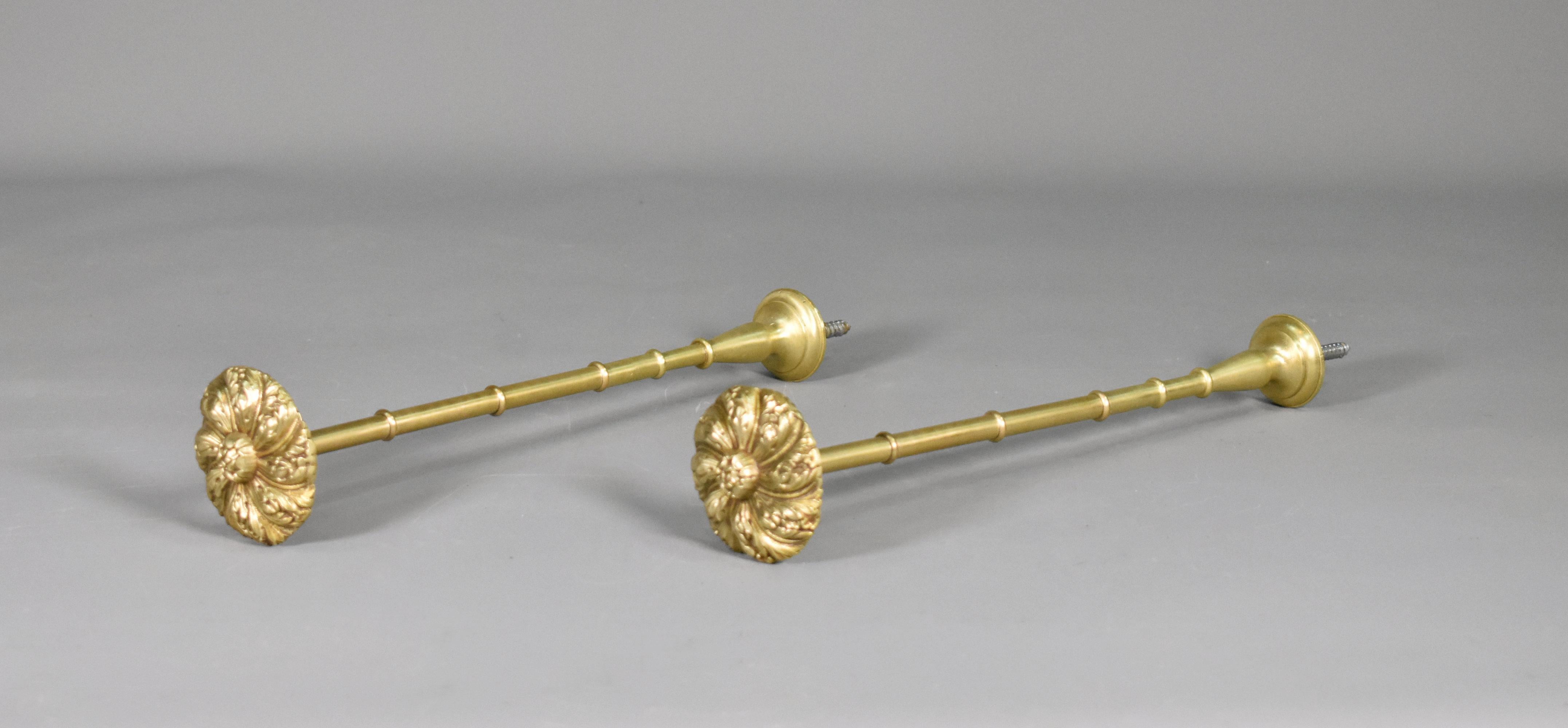 Empire Revival Large Brass French Curtain Tie-Backs Second Empire For Sale