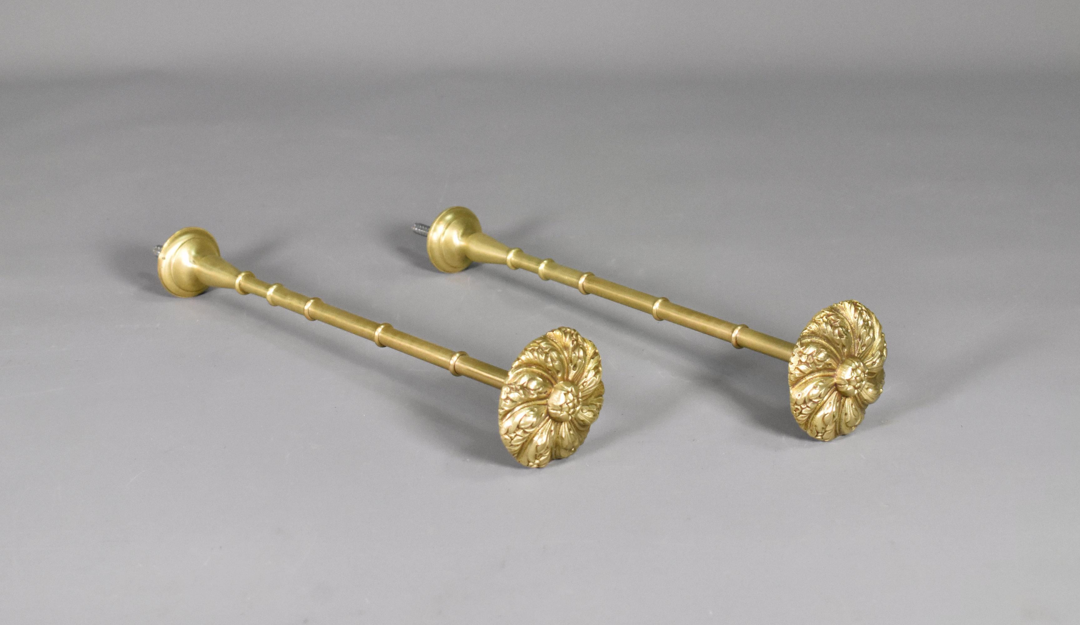 Large Brass French Curtain Tie-Backs Second Empire In Good Condition For Sale In SAINTE-COLOMBE, FR