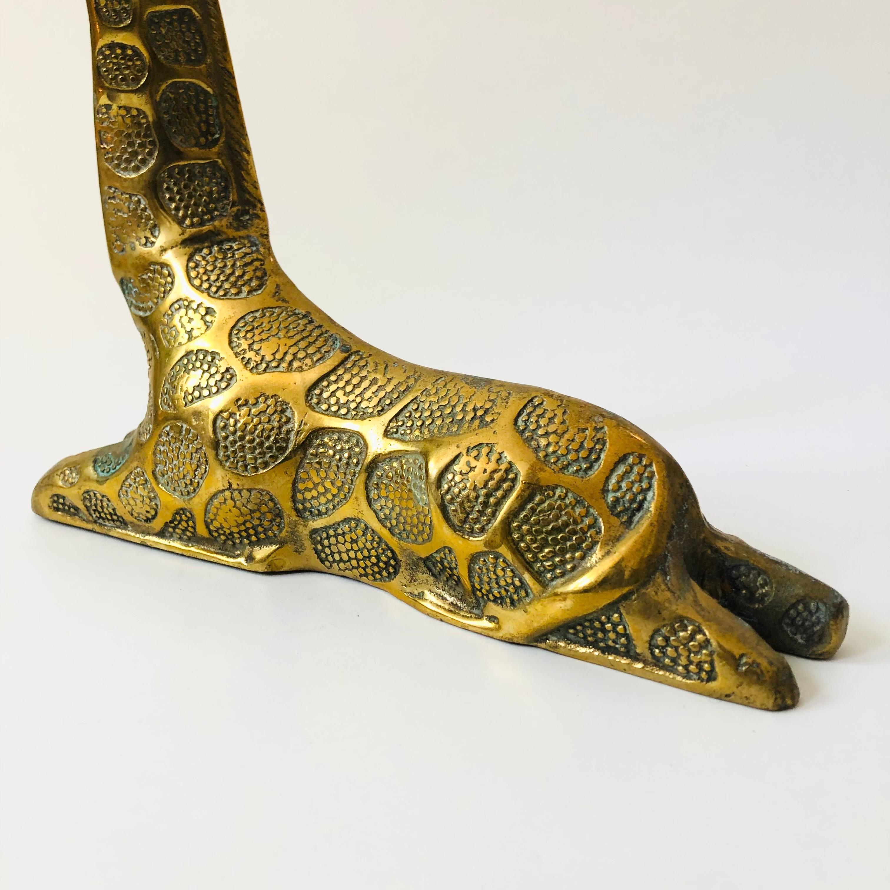 Large Brass Giraffe In Good Condition For Sale In Vallejo, CA