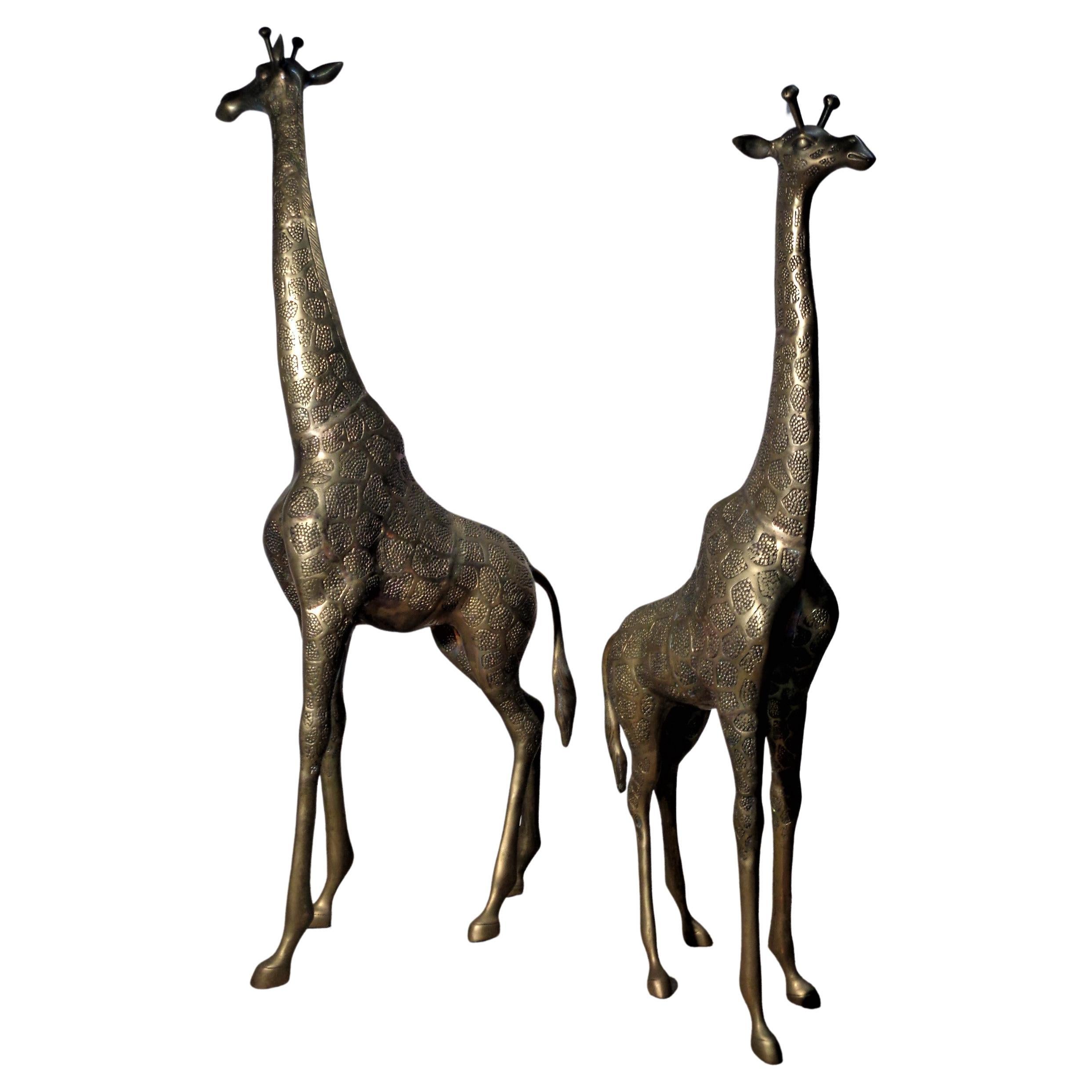 Large Brass Giraffes, Circa 1970 7